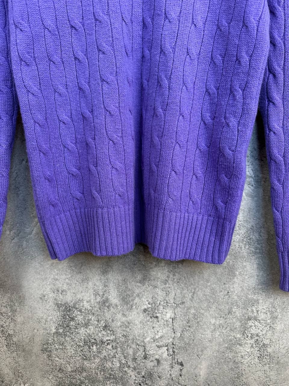 Polo Ralph Lauren Polo Ralph Lauren 100% Cashmere Cable Knit Purple Sweater Size S / US 4 / IT 40 - 7 Thumbnail