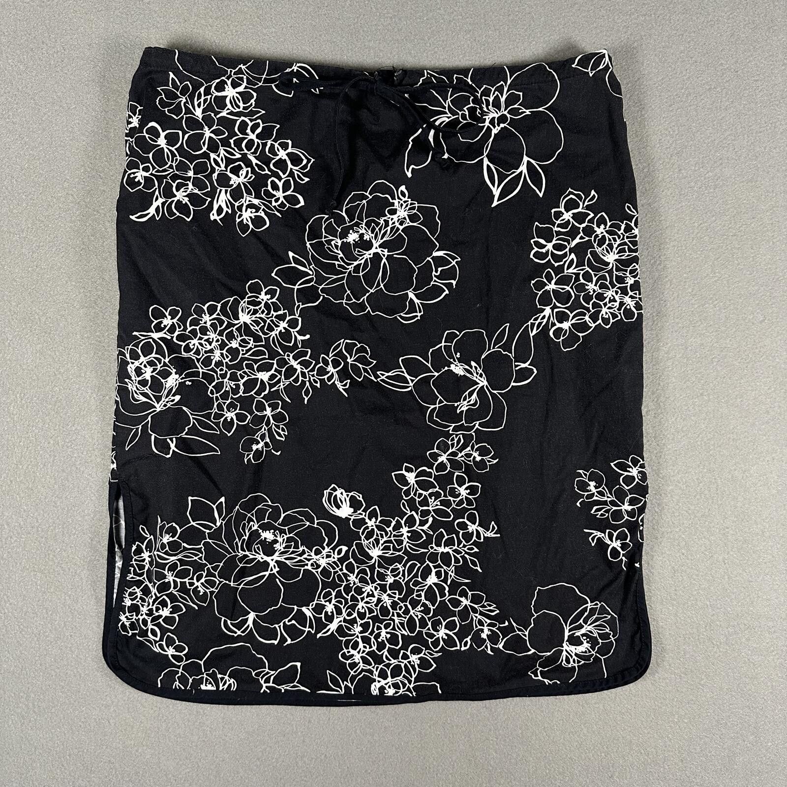 Other Skirt Black White Floral Tie Front Y2K Size 28" / US 6 / IT 42 - 1 Thumbnail