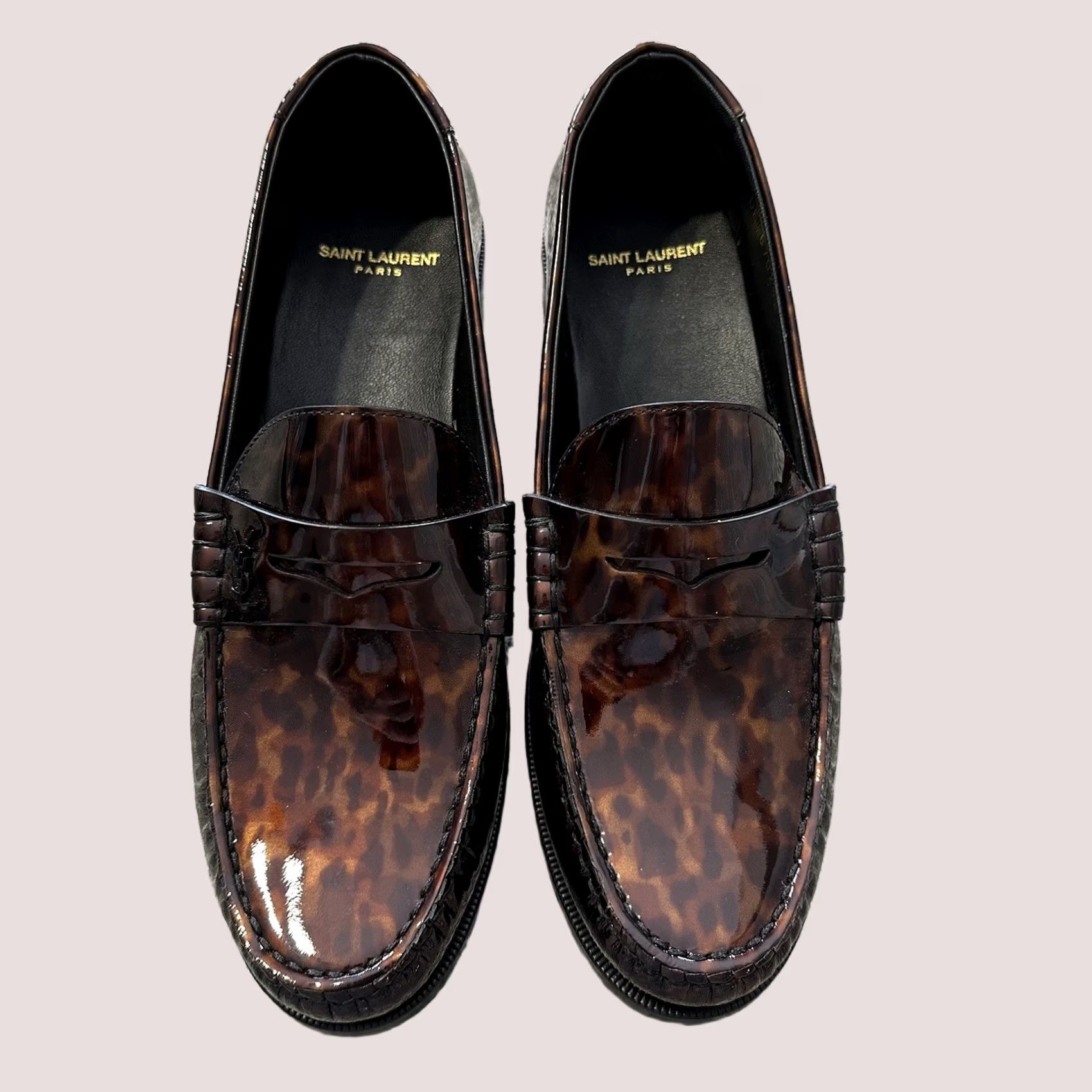 Yves Saint Laurent Saint Laurent Le Loafer Monogram Penny Slippers Loafer Brown Patent Leather 41 11 US Women Vintage 670232 Size US 11 / IT 41 - 1 Thumbnail