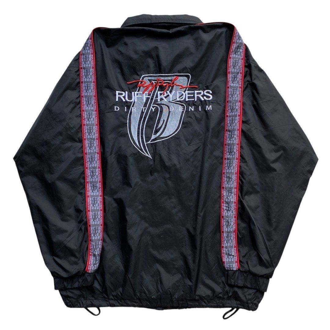 90s RUFF RYDERS DIRTY DENIMナイロンジャケット黒B系 - メルカリ