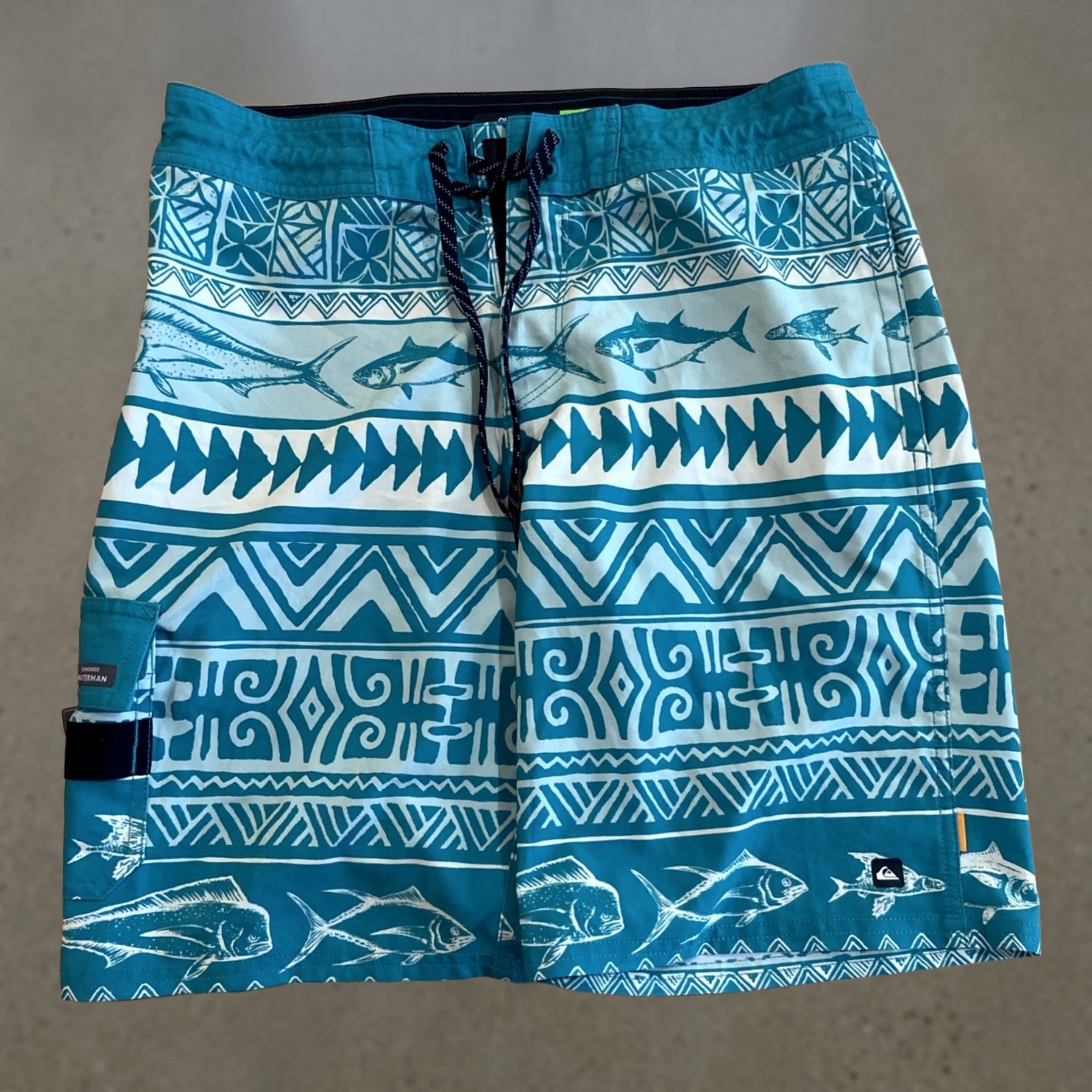 Quiksilver Quiksilver Waterman Board Shorts Men 32 Tuna Mahi Swim Trunks 4 Way Stretch Surf Green Solid Size US 32 / EU 48 - 1 Thumbnail
