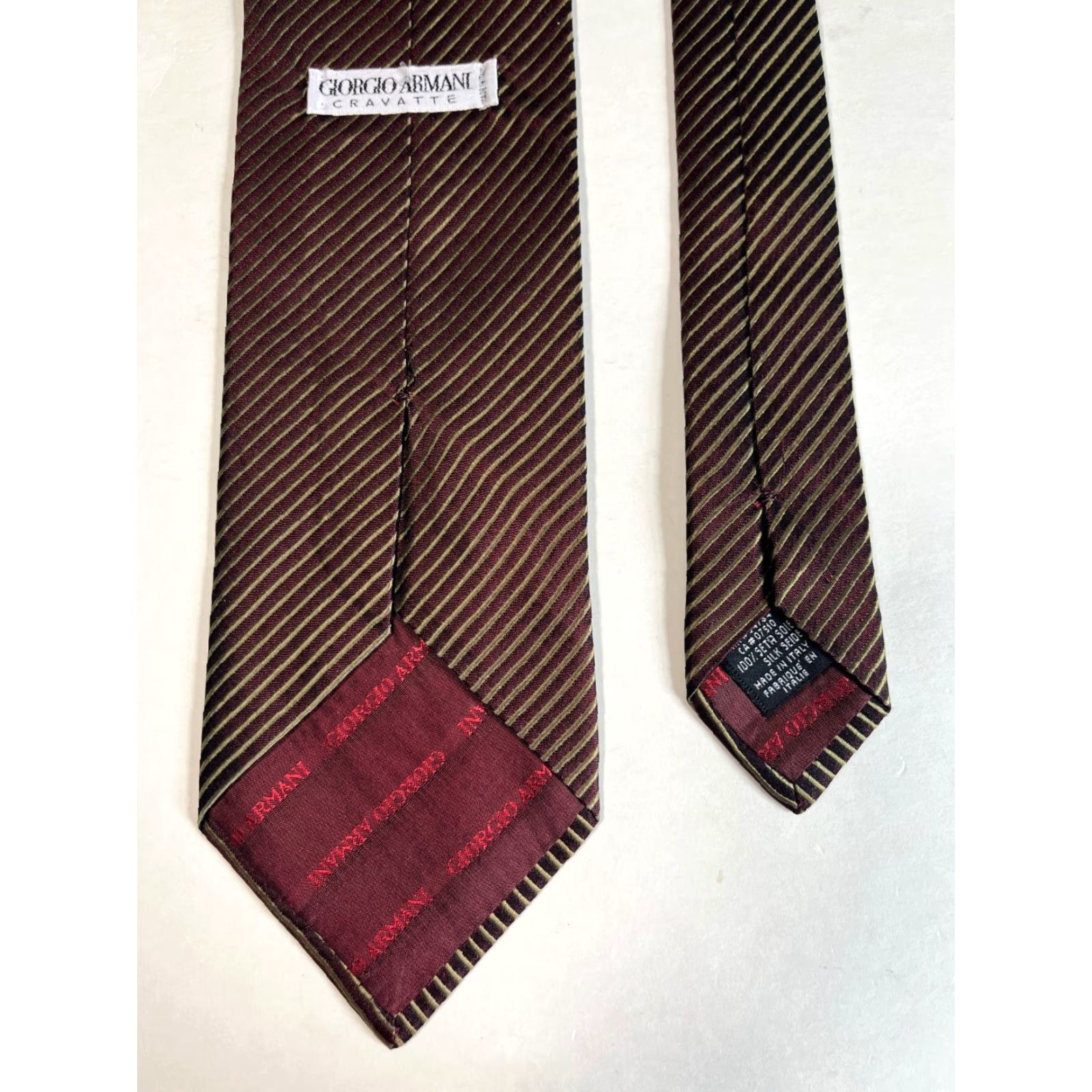 Giorgio Armani VINTAGE Giorgio Armani Cravatte Luxury Silk Tie Striped Made in Italy Size ONE SIZE - 6 Thumbnail