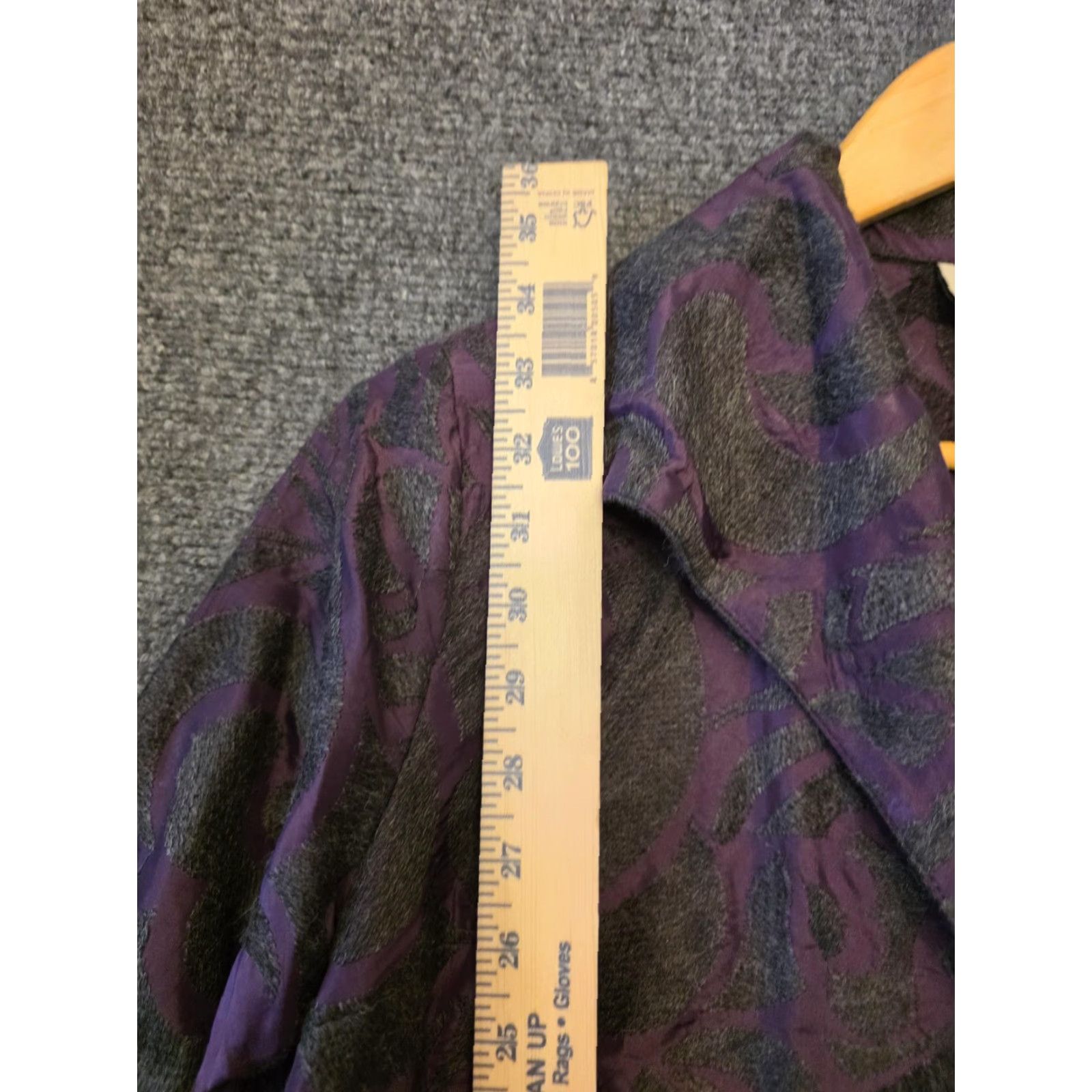 Vintage Kathleen Sommers Coat Womens M Purple Paisley 3/4 Sleeve Single Button Overcoat USA Size M / US 6-8 / IT 42-44 - 5 Thumbnail