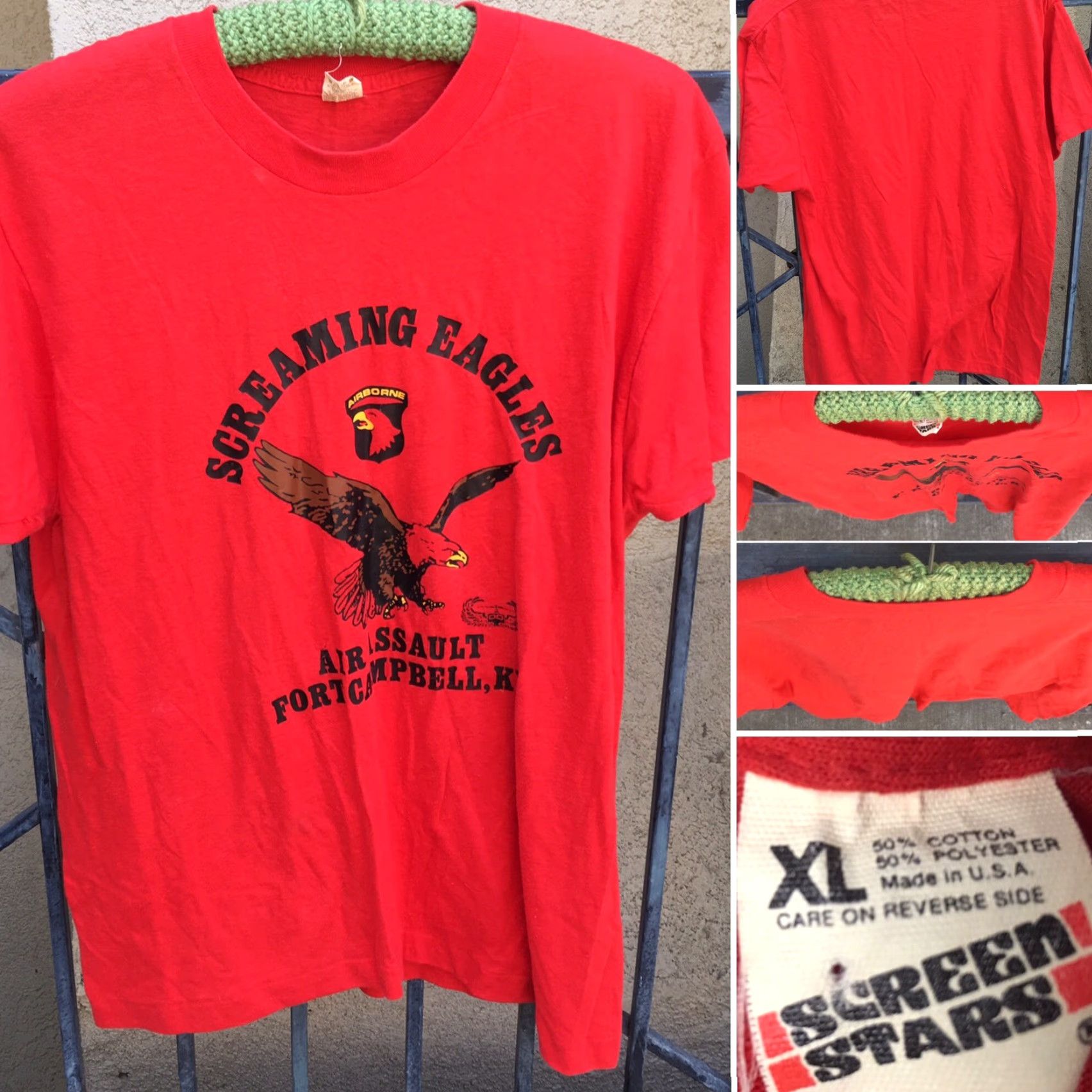 Vintage Vtg Screaming Eagles Air Assault Fort Campbell KY T-Shirt Screen Stars Size XL Size US XL / EU 56 / 4 - 2 Thumbnail