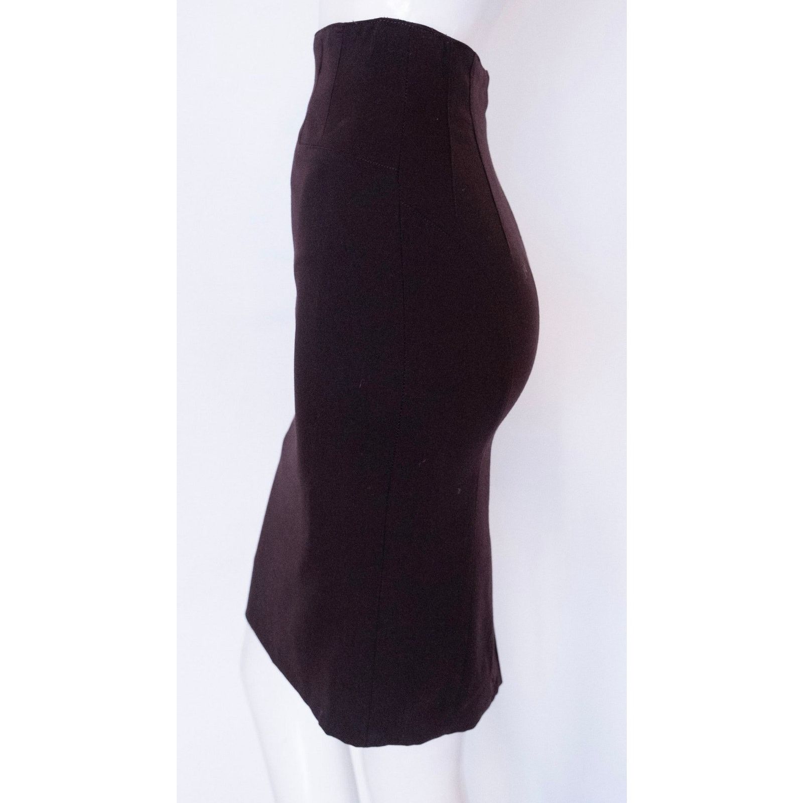 Escada ESCADA by MARGARETHA LEY 100% Wool Eggplant Pencil Skirt Size 42" / US 20 - 3 Thumbnail