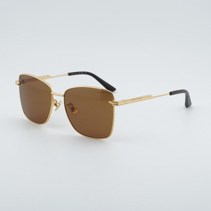 Bottega Veneta Bottega Veneta BV1237S 002 Sunglasses Gold Square Frame, Bro Size ONE SIZE - 1 Thumbnail