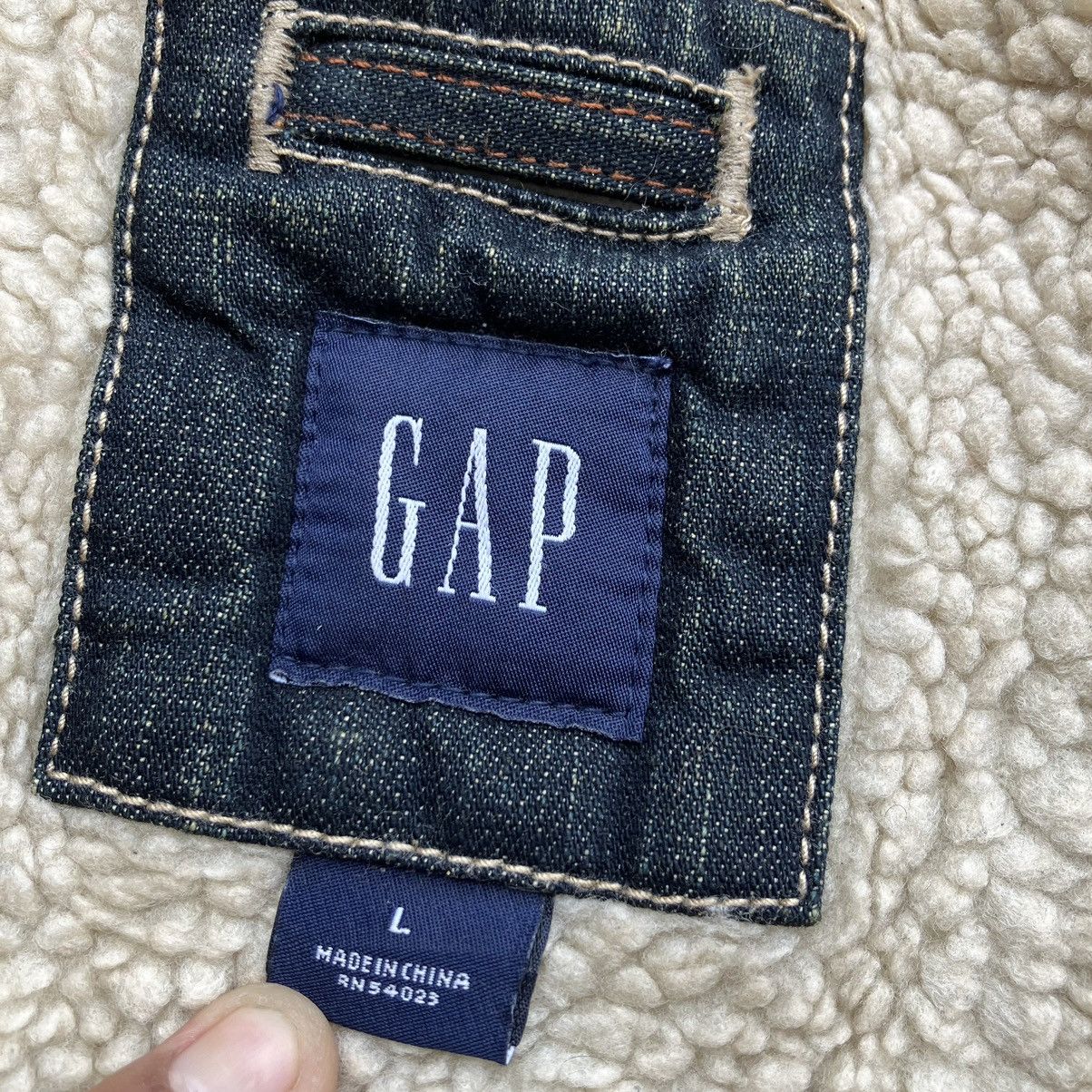 Gap × Vintage GAP WORK WEAR DENIM CHORE SHERPA JACKET Size US L / EU 52-54 / 3 - 5 Thumbnail