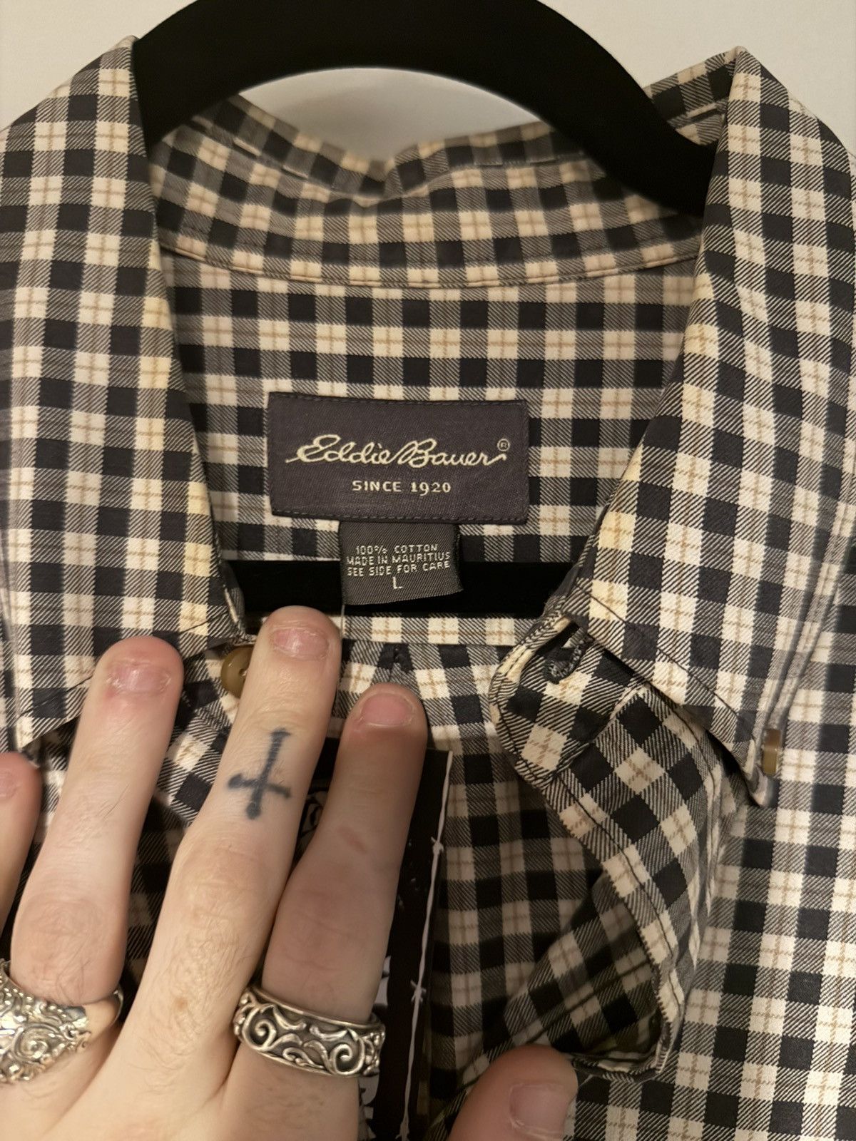 Eddie Bauer Eddie Bauer black and white checkered button up Size US L / EU 52-54 / 3 - 2 Thumbnail