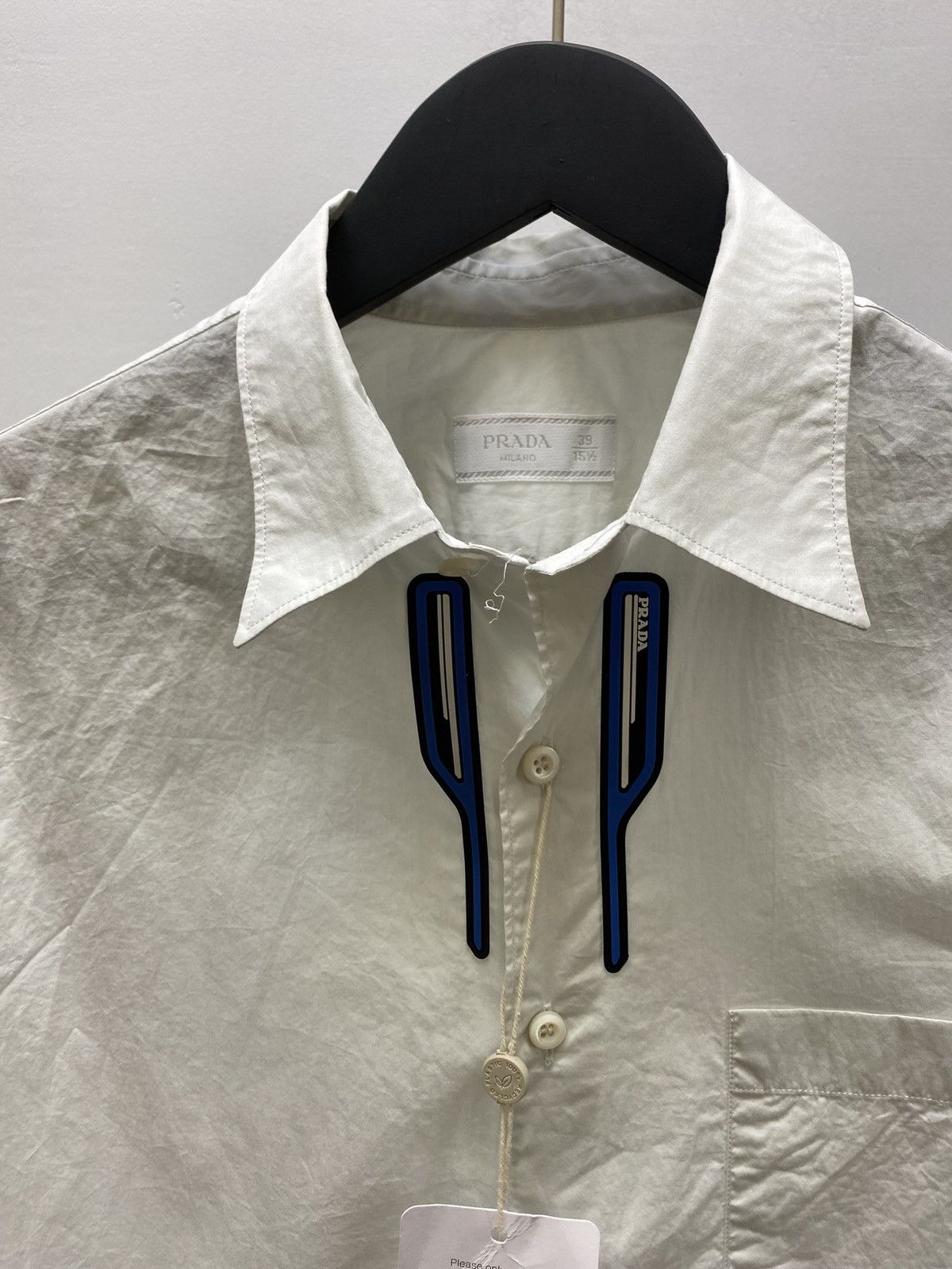 Prada Prada Logo Short Sleeve Shirt Size 39 Size US M / EU 48-50 / 2 - 17 Thumbnail