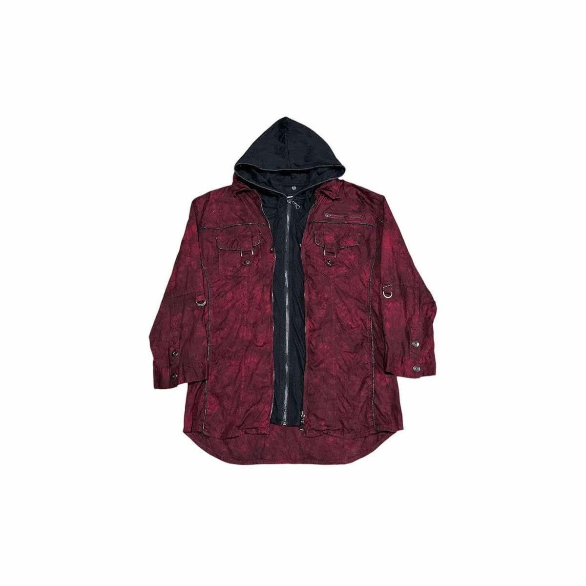 If Six Was Nine × Japanese Brand × semanticdesign 🔥Sick Y2K Semantic Design Double Layer Shirt Hood Goth Punk Size US L / EU 52-54 / 3 - 5 Thumbnail