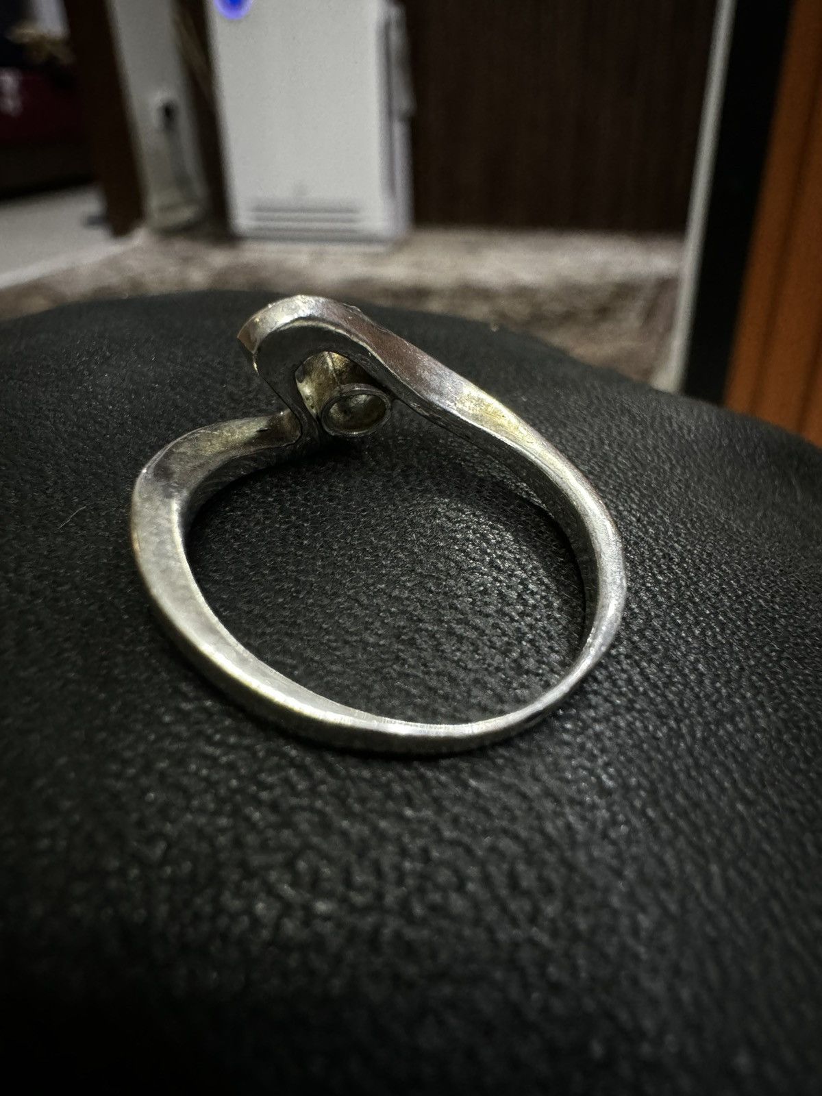 Jewelry × Sterling Silver CURVE STYLE DIAMOND RING Size ONE SIZE - 3 Thumbnail