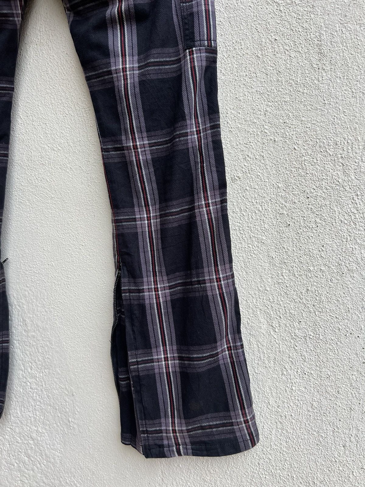 Shellac Double Edge Japan Multi Pocket Plaid Flare Cargo Trouser Size US 31 - 22 Thumbnail