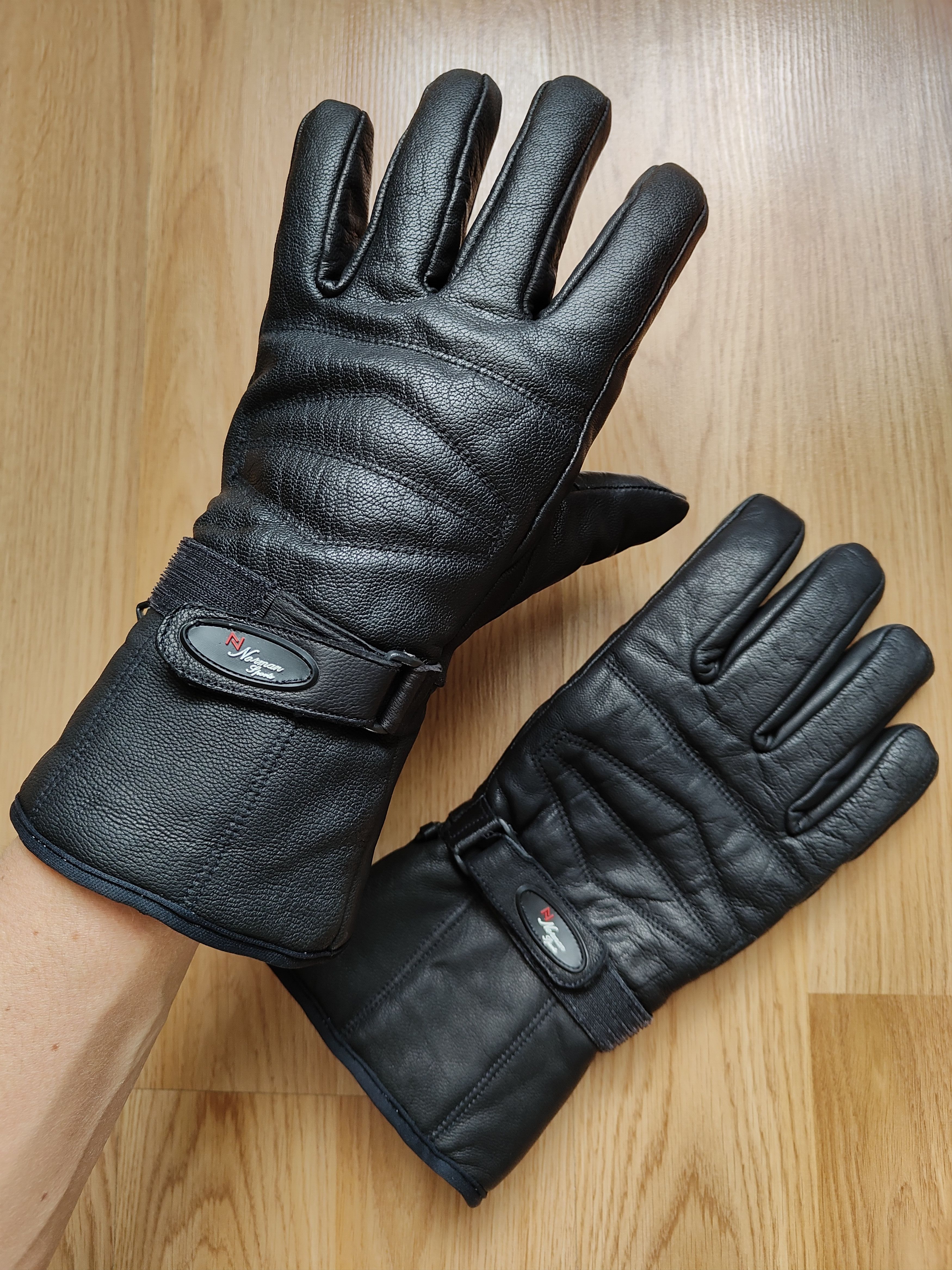 Genuine Leather Men's leather gloves winter gloves motorcycle gloves ski Size ONE SIZE - 2 Thumbnail
