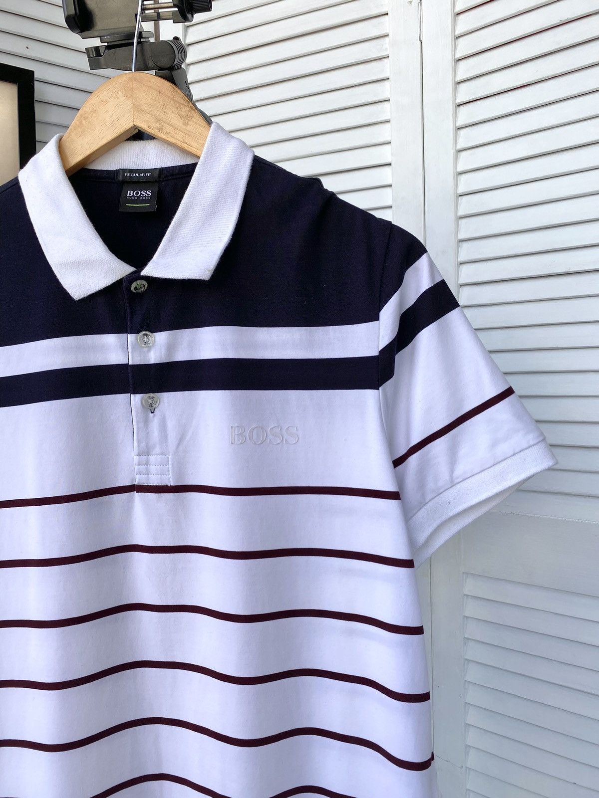 Hugo Boss Hugo Boss Stripped Polos Tee Shirt Green Series Size US L / EU 52-54 / 3 - 5 Thumbnail