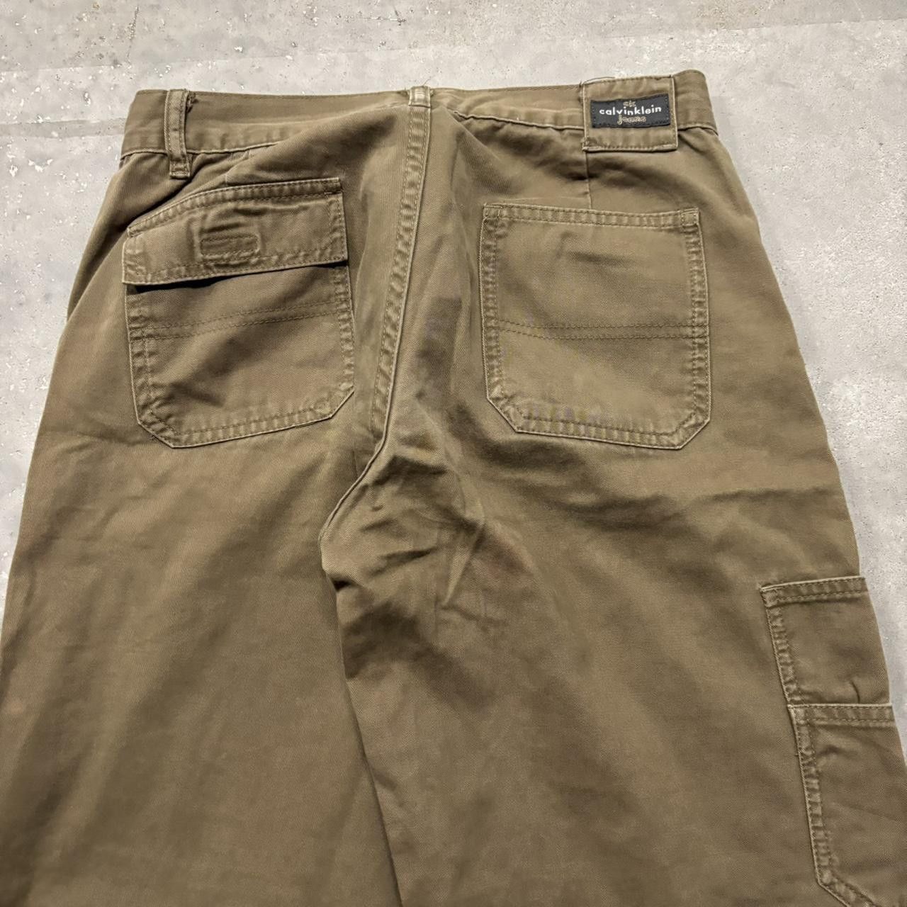 Calvin Klein × Vintage Crazy Vintage Y2K/2000s Grunge Khaki Calvin Klein Work Pants! Size 26" / US 2 / IT 38 - 7 Thumbnail