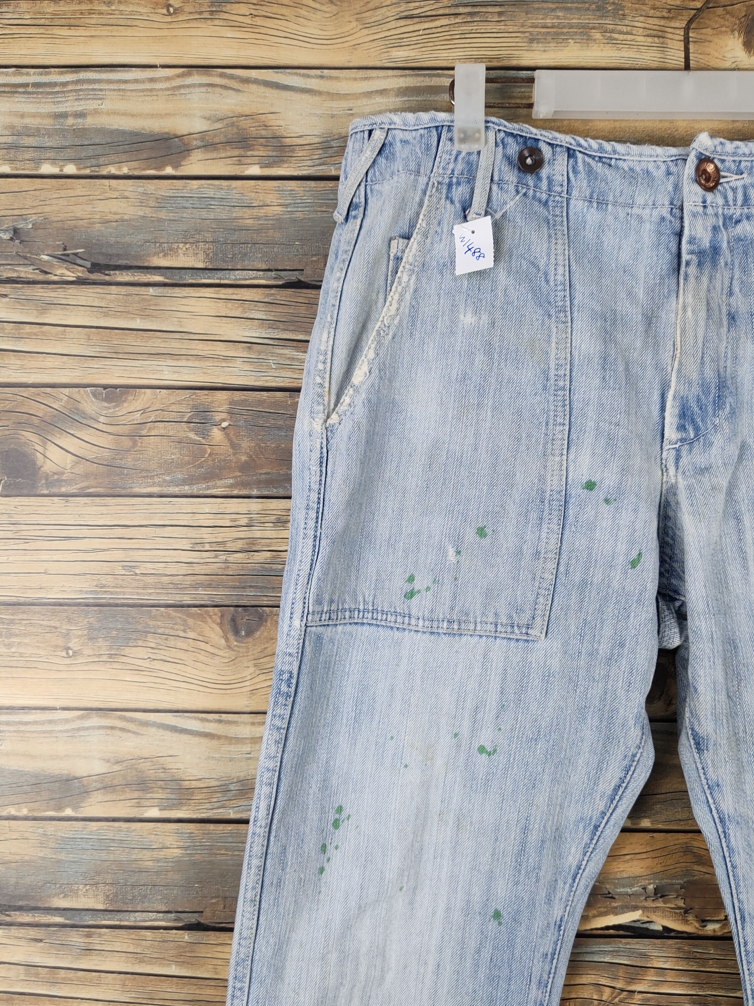 Global Work Global Work Light Blue Distressed Ripped denim Jeans #W1488 Size US 33 - 3 Thumbnail