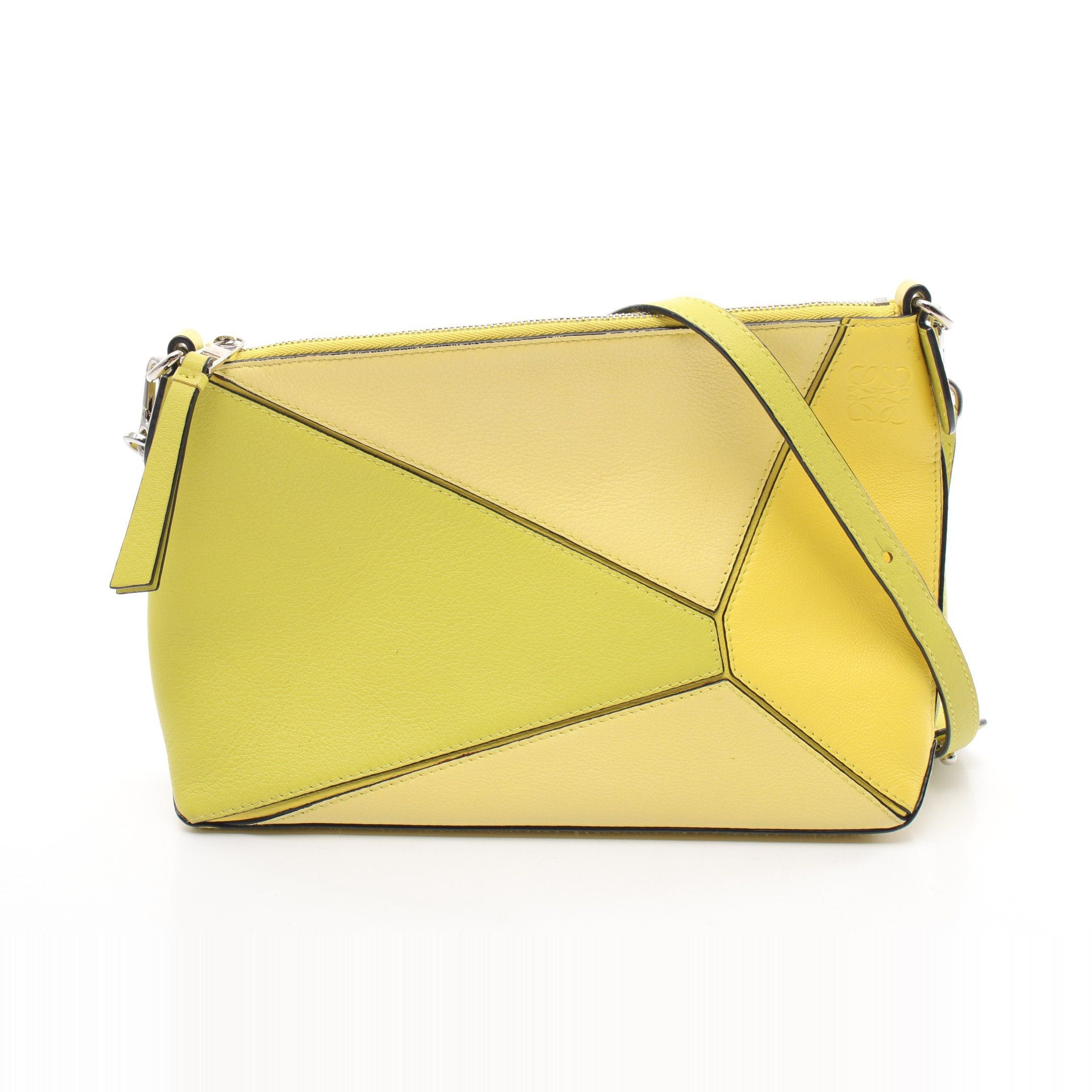 Loewe Loewe Puzzle Shoulder Bag Leather Yellow Yellow-Green Size ONE SIZE - 1 Thumbnail