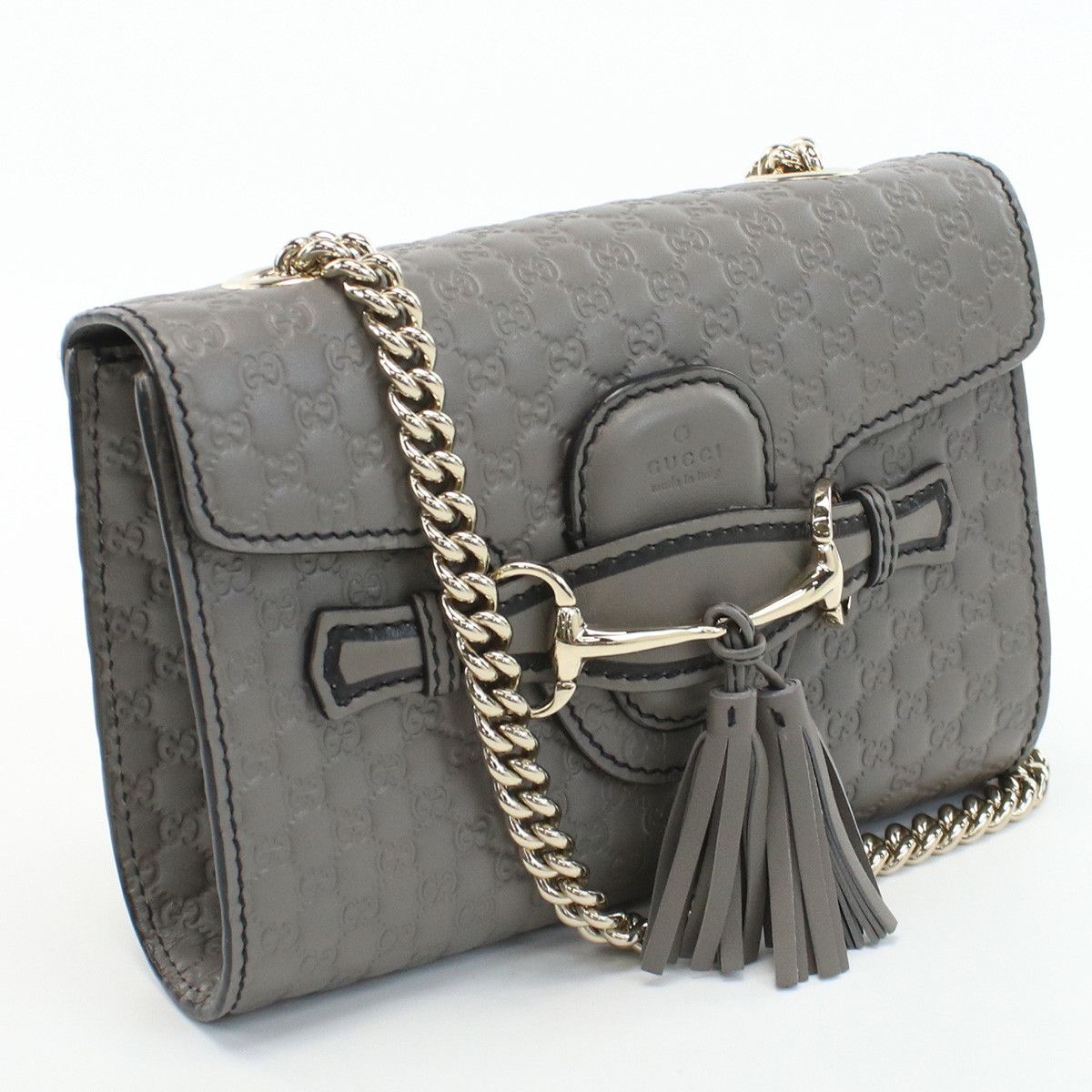 image of Gucci Emily Micro Shoulder Bag Leather in Black, Women's