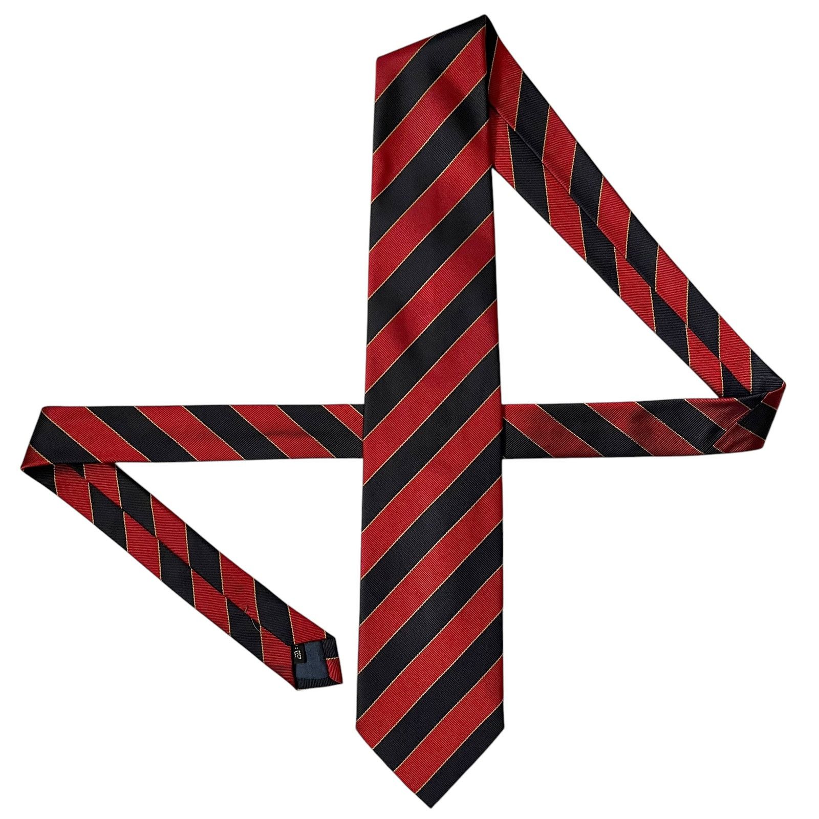Ermenegildo Zegna Ermenegildo Zegna Regimental Striped Red Navy Blue Silk Tie Size ONE SIZE - 3 Thumbnail