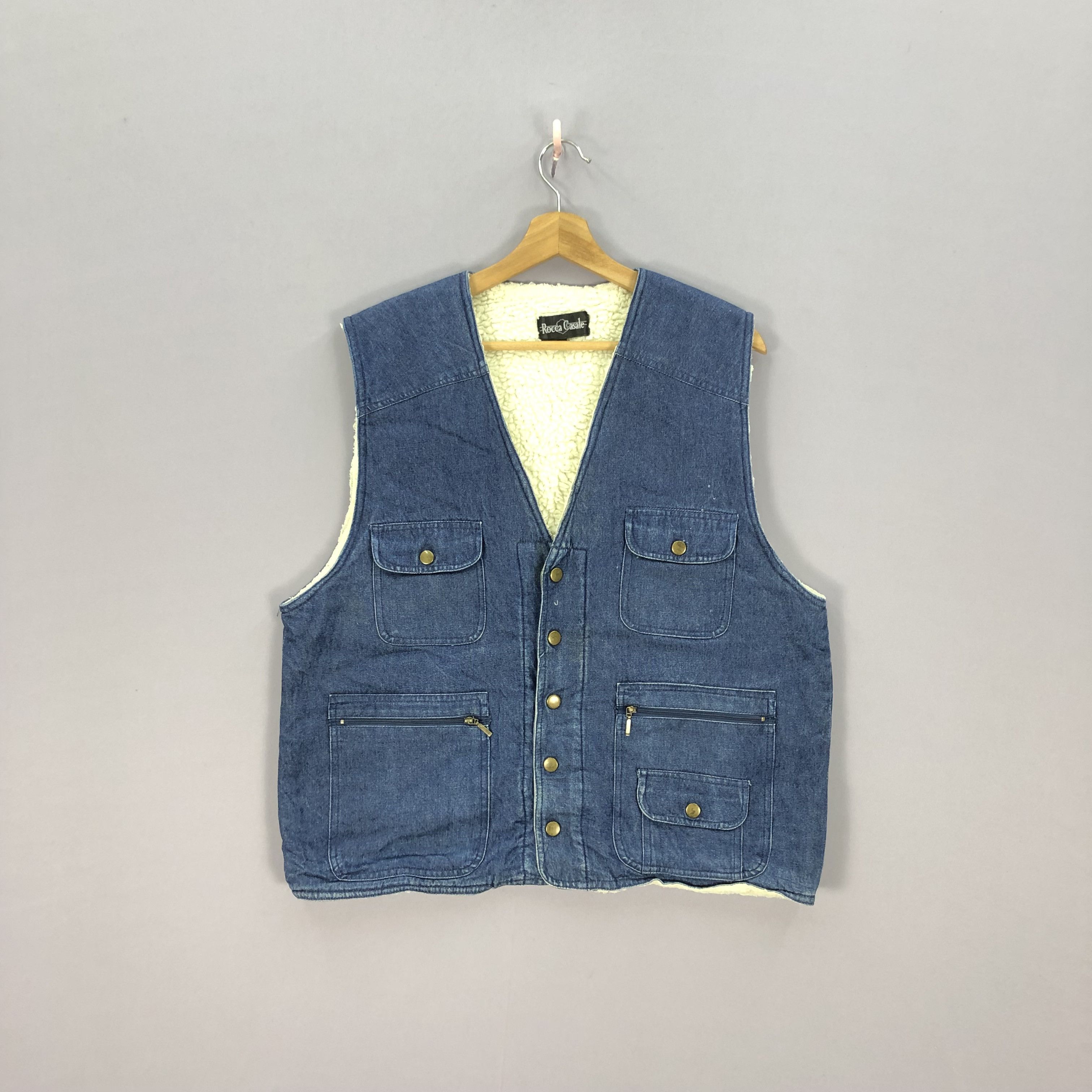 If Six Was Nine × Japanese Brand × Vintage Vintage Rocca Casale Denim Fleece Jacket ifsixwasnine Size US L / EU 52-54 / 3 - 1 Thumbnail