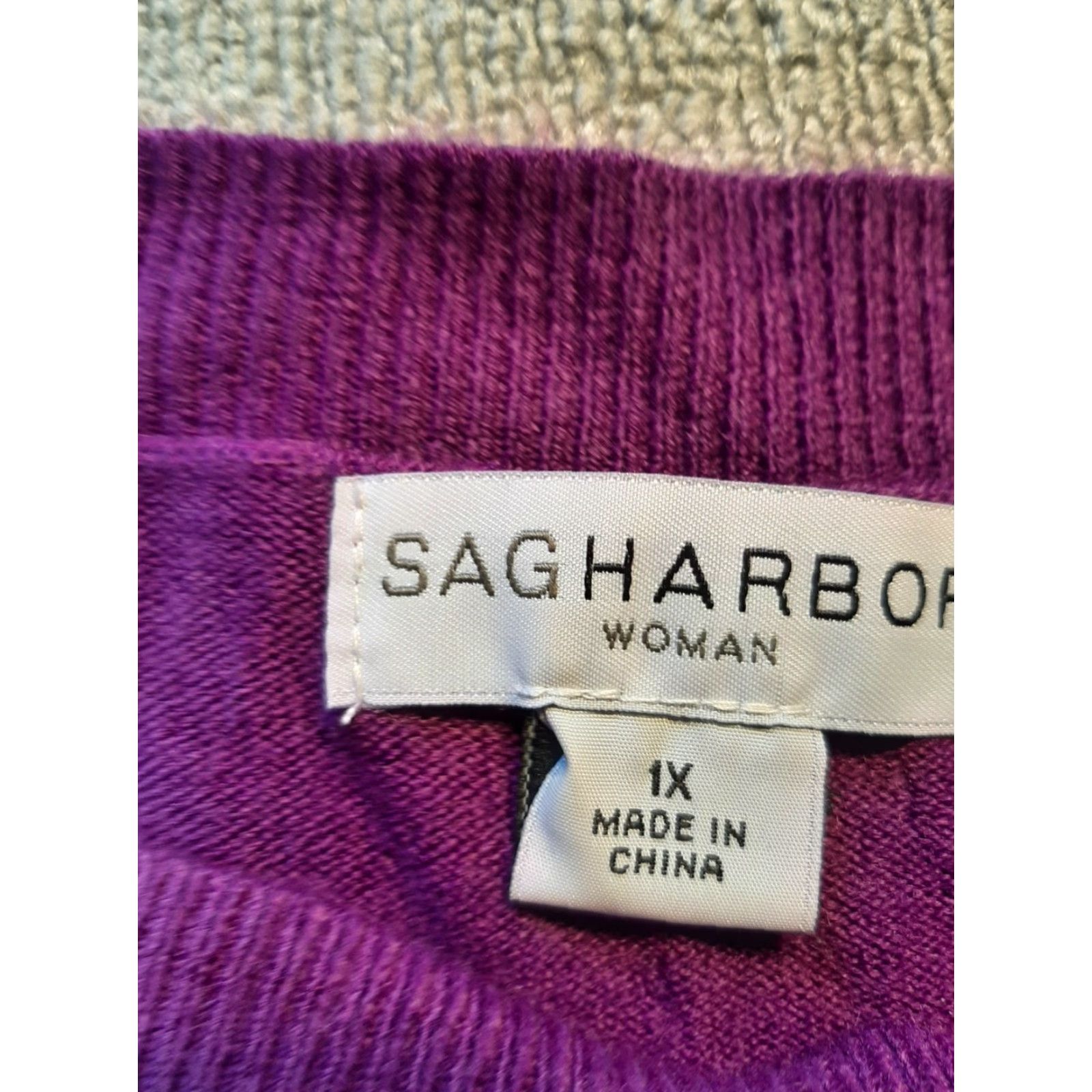Vintage Sag Harbor Women's Long Sleeve Sweater Purple 1X Size XL / US 12-14 / IT 48-50 - 5 Thumbnail