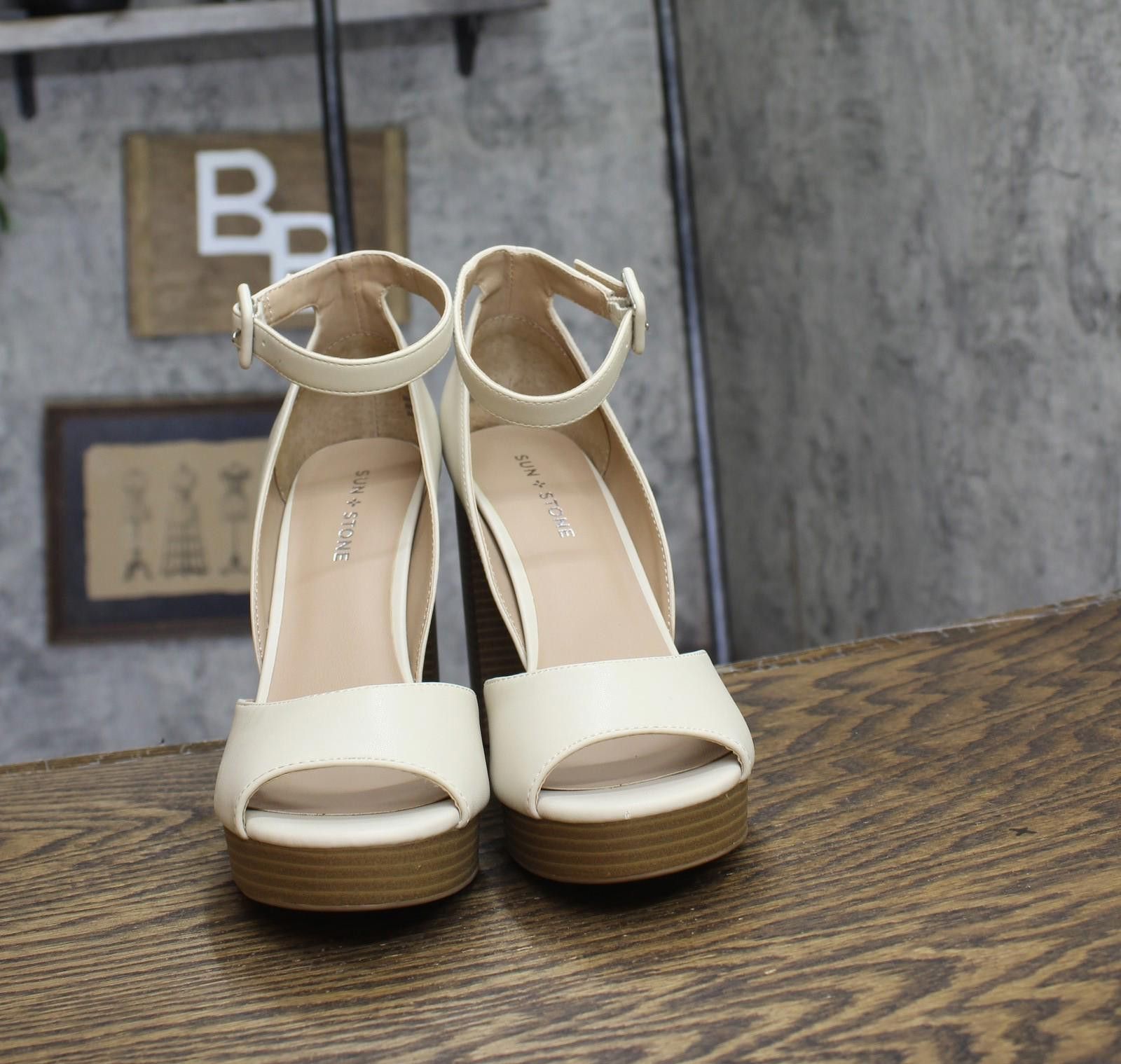 Other Sun + Stone Platform Sandals 10018613200 Bone Brown 10m Size US 10 / IT 40 - 3 Thumbnail