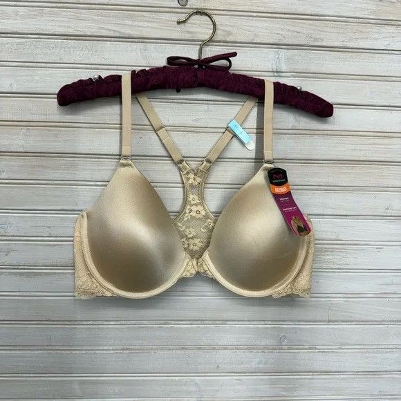 Other Maidenform 36C Beige Lace Racerback Underwire Bra Size ONE SIZE - 1 Thumbnail