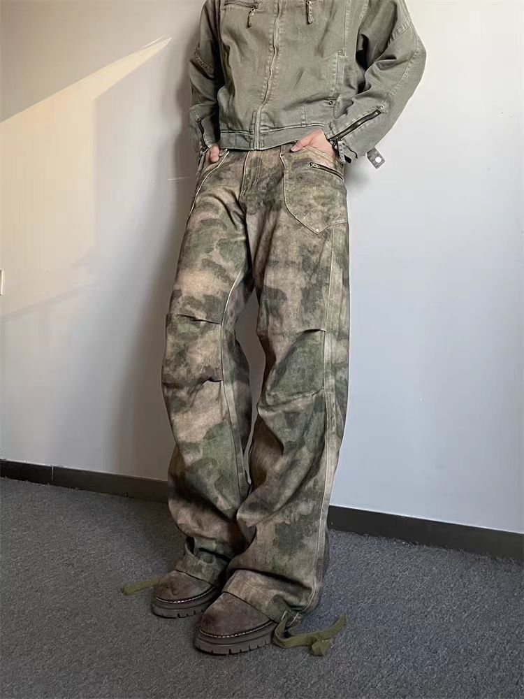 Japanese Brand × Vintage Camouflage Pleated Paratrooper Workwear Micro Flare Trousers Size US 34 / EU 50 - 3 Thumbnail