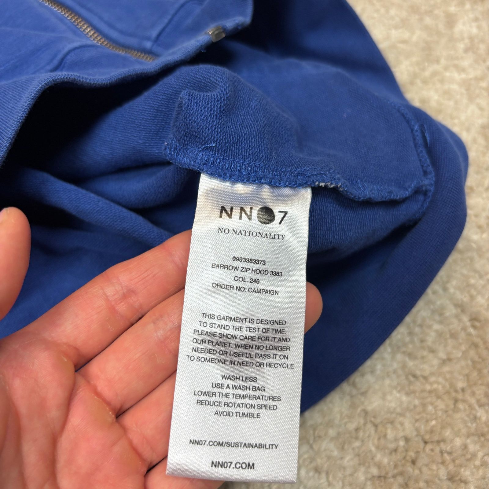 NN07 No Nationality NN07 Barrow Full Zip Hoodie 3383 Men's M Size US M / EU 48-50 / 2 - 7 Thumbnail