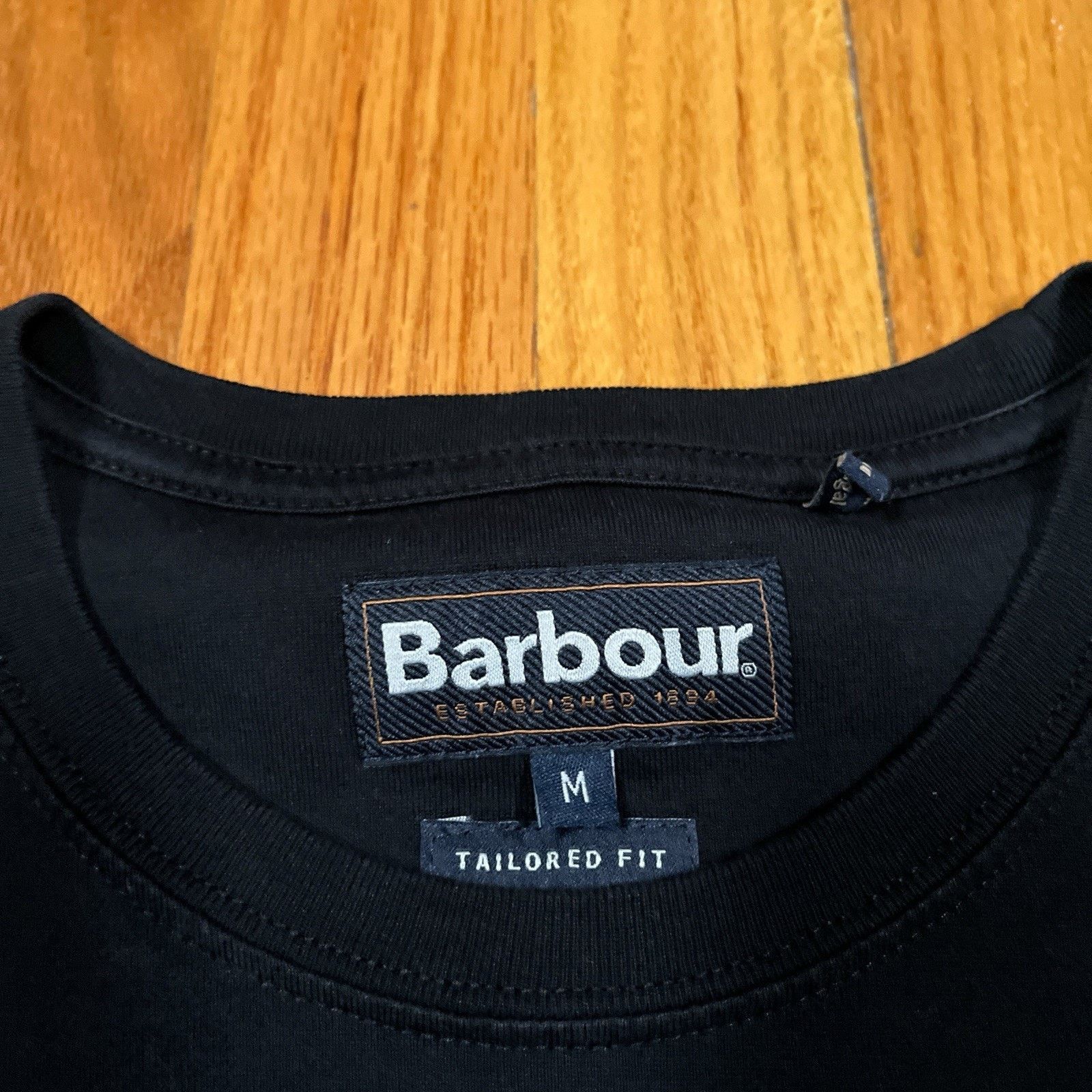 Barbour Barbour Tartan Pocket Trim Crewneck Short Sleeve Black Tee Size US M / EU 48-50 / 2 - 4 Thumbnail