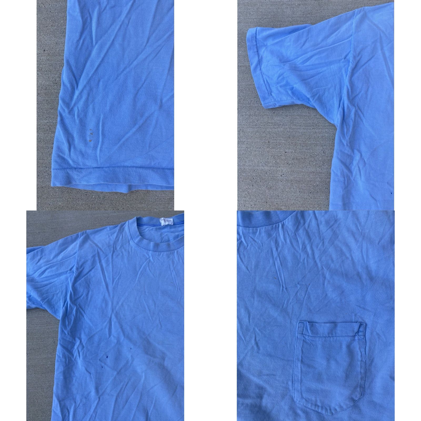 Vintage VINTAGE Royal Klad T-Shirt Pocket Tee Blue Cotton Short Sleeve L Mens Distressed Fade Holes Stain Stamp RN 5986 Size US L / EU 52-54 / 3 - 8 Thumbnail