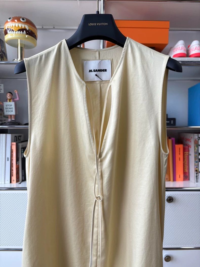 Jil Sander Jil Sander Yellow satin sleeveless long dress Size XXS / US 00 / IT 34 - 2 Thumbnail