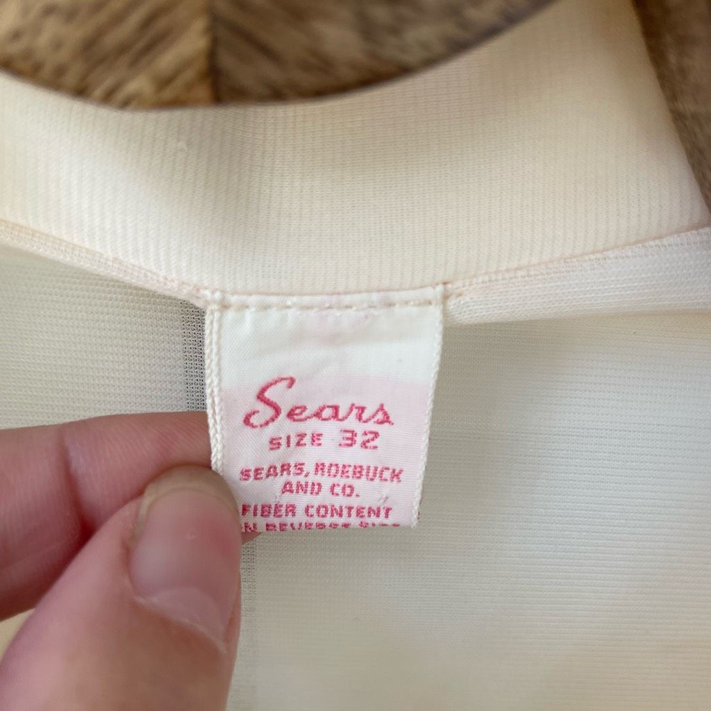 Vintage Vintage Sears Palazzo Wide Leg Jumpsuit Ivory Orange S 4 Size 26" / US 2 / IT 38 - 6 Thumbnail
