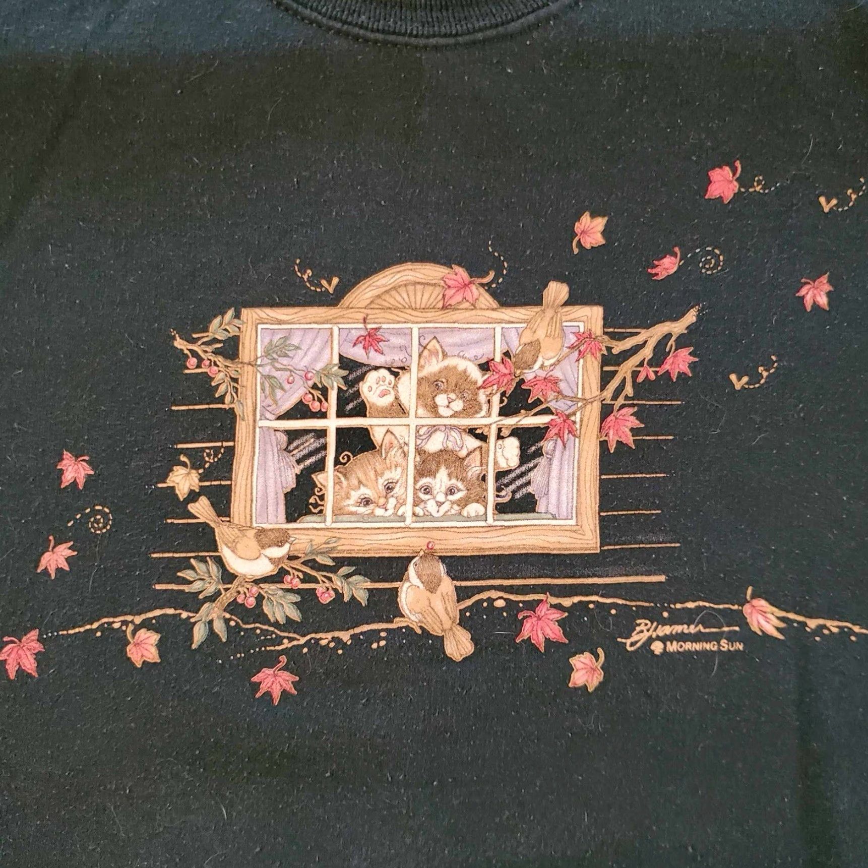 Vintage VINTAGE Morning Sun Kitten Cat Grandma Sweater Size 1X Size XL / US 12-14 / IT 48-50 - 4 Thumbnail