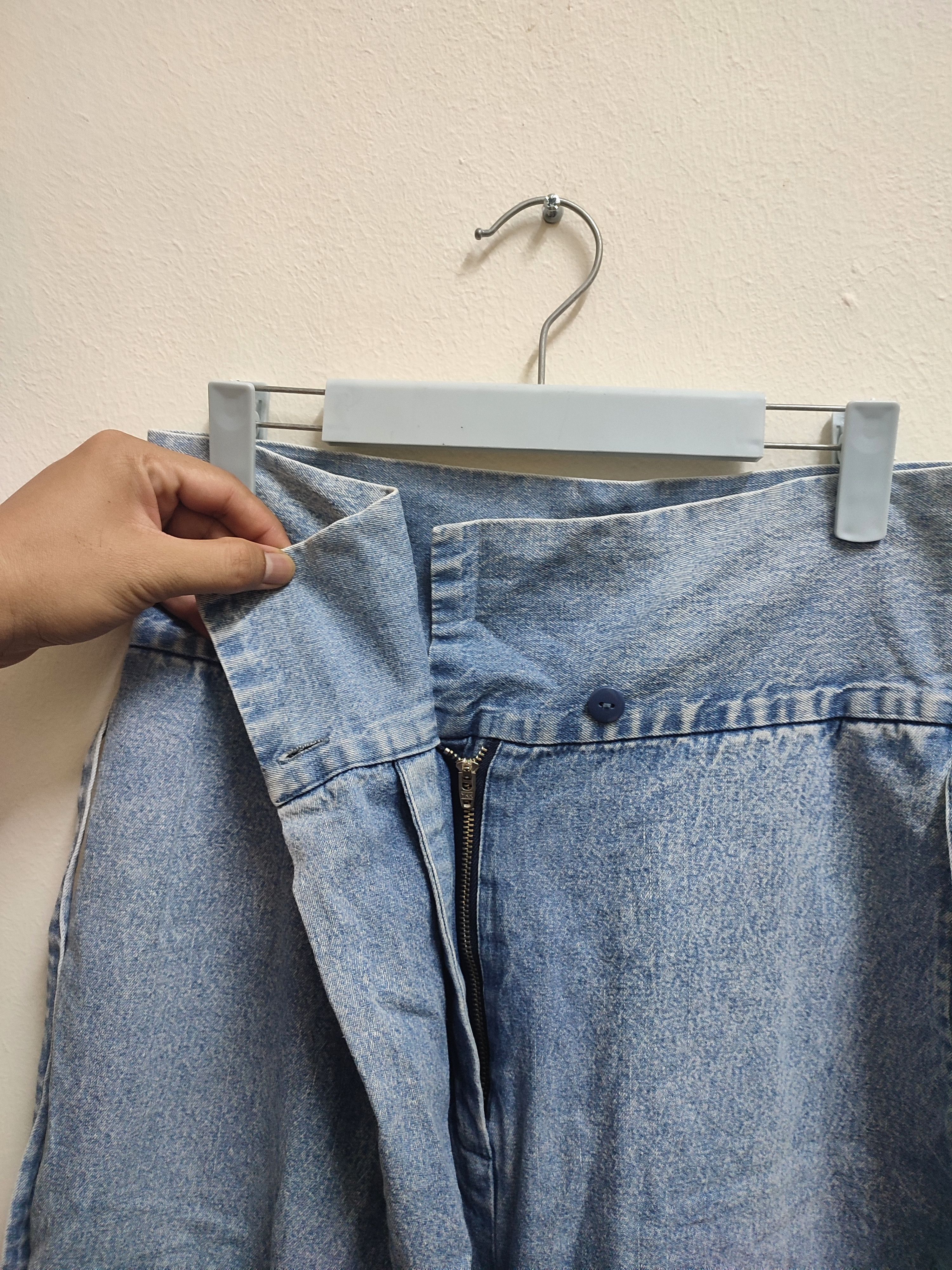 Japanese Brand Vintage Back Number Wide Leg Culottes Denim Size US 30 / EU 46 - 7 Thumbnail