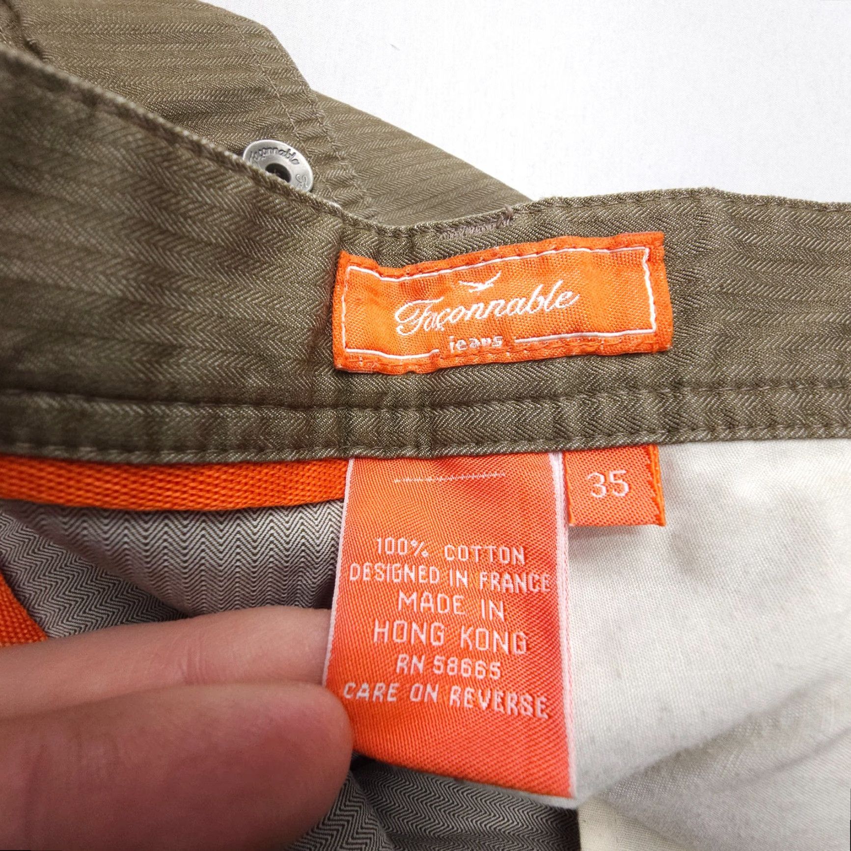Faconnable Vtg Façonnable Cargo Shorts Mens 35 Brown Herringbone Cotton Flap Pockets Y2K Size US 35 - 3 Thumbnail