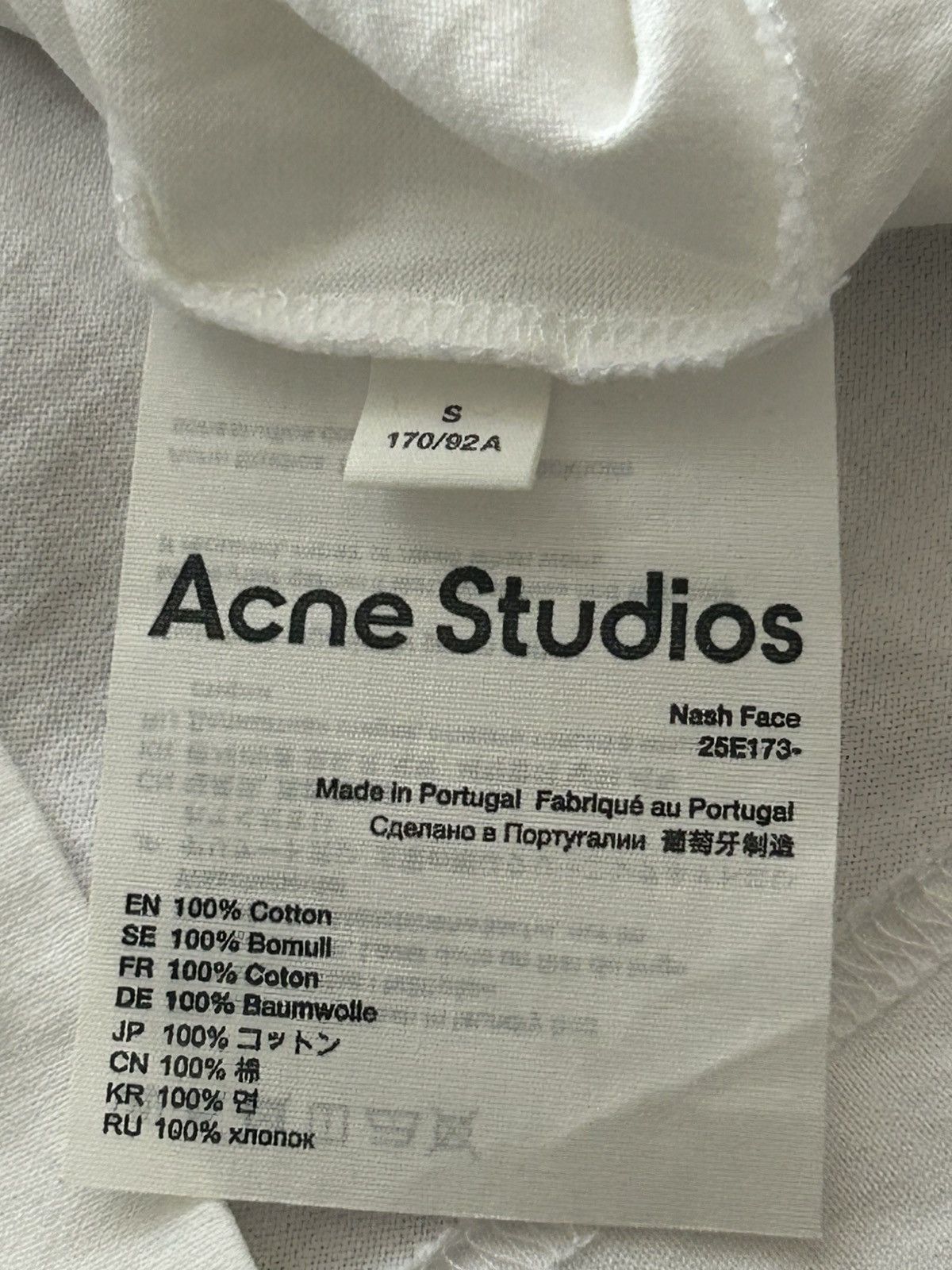 Acne Studios Acne studios white nash face t shirt Size US S / EU 44-46 / 1 - 4 Thumbnail