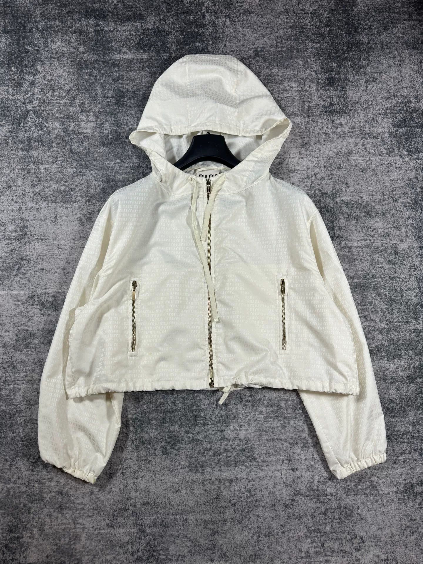 Miu Miu miu miu ivory print hooded jacket Size US M / EU 48-50 / 2 - 1 Thumbnail