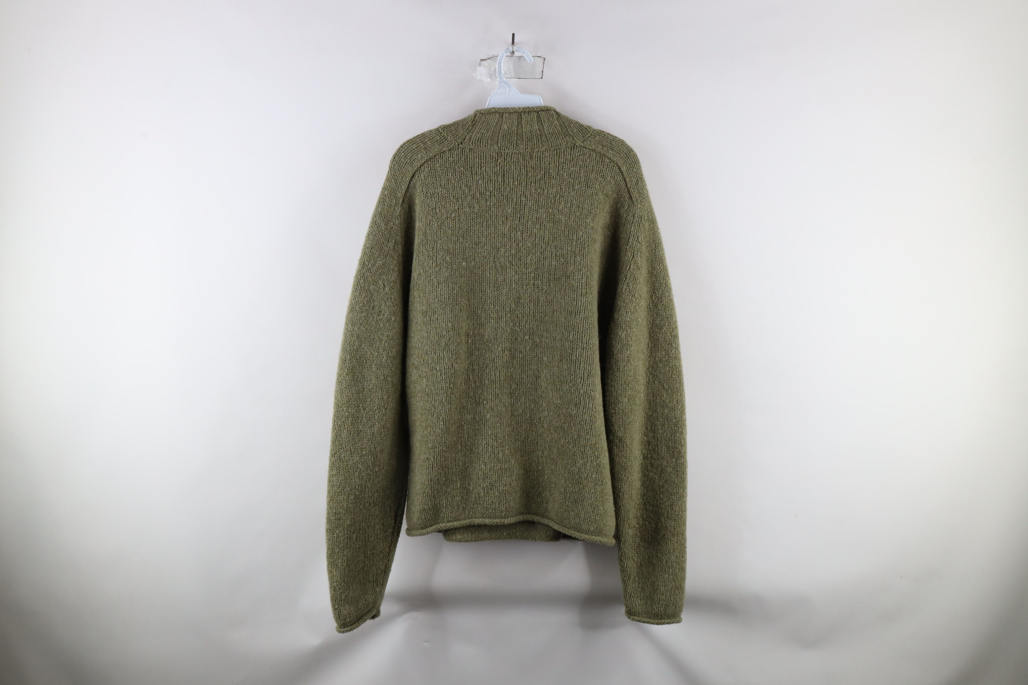 Vintage Vintage 90s Streetwear Shetland Marled Knit Sweater Green Size US L / EU 52-54 / 3 - 6 Thumbnail
