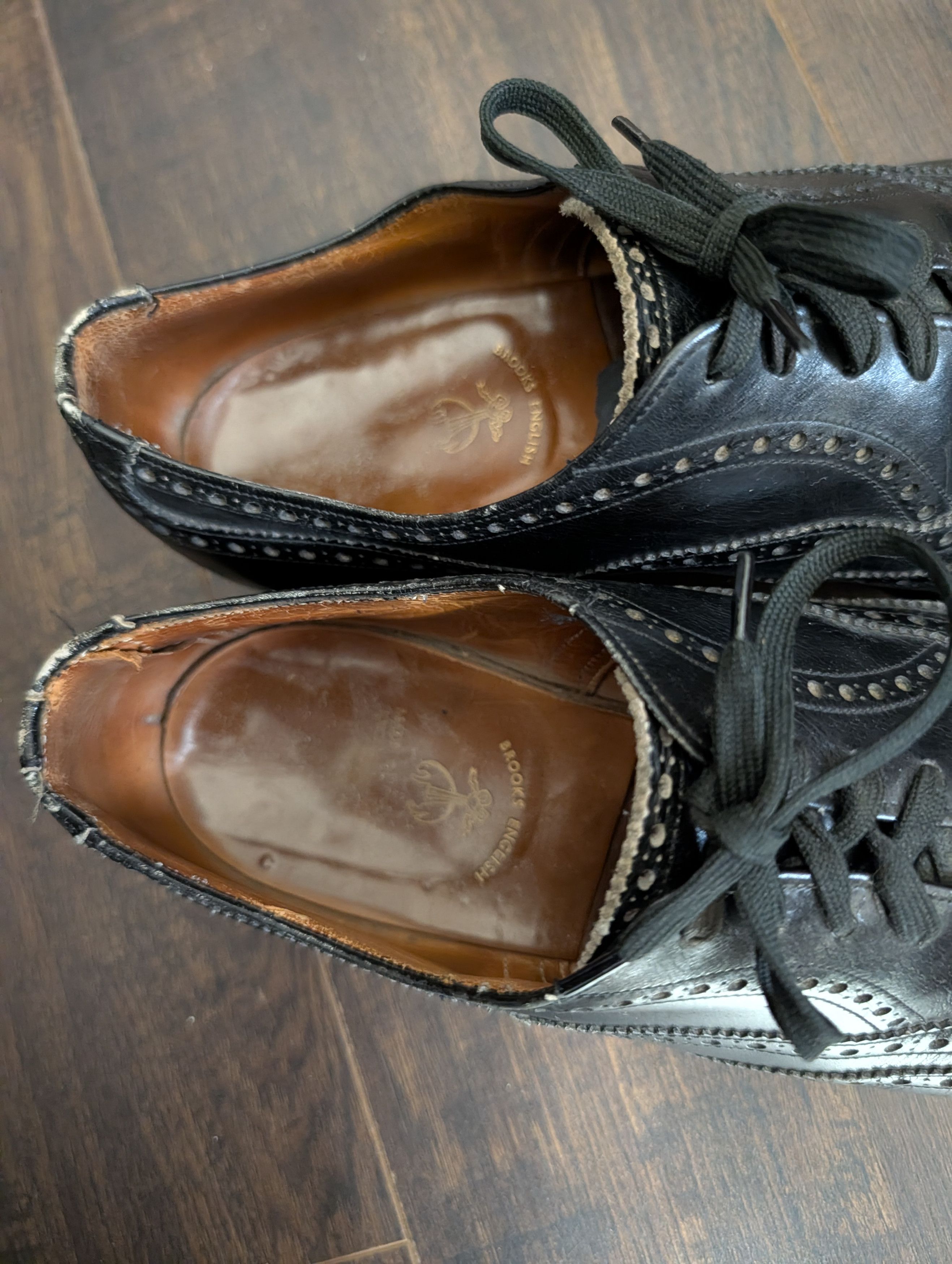 Brooks Brothers BROOKS ENGLISH Black leather Oxford wingtip brogues Size US 9.5 / EU 42-43 - 12 Thumbnail