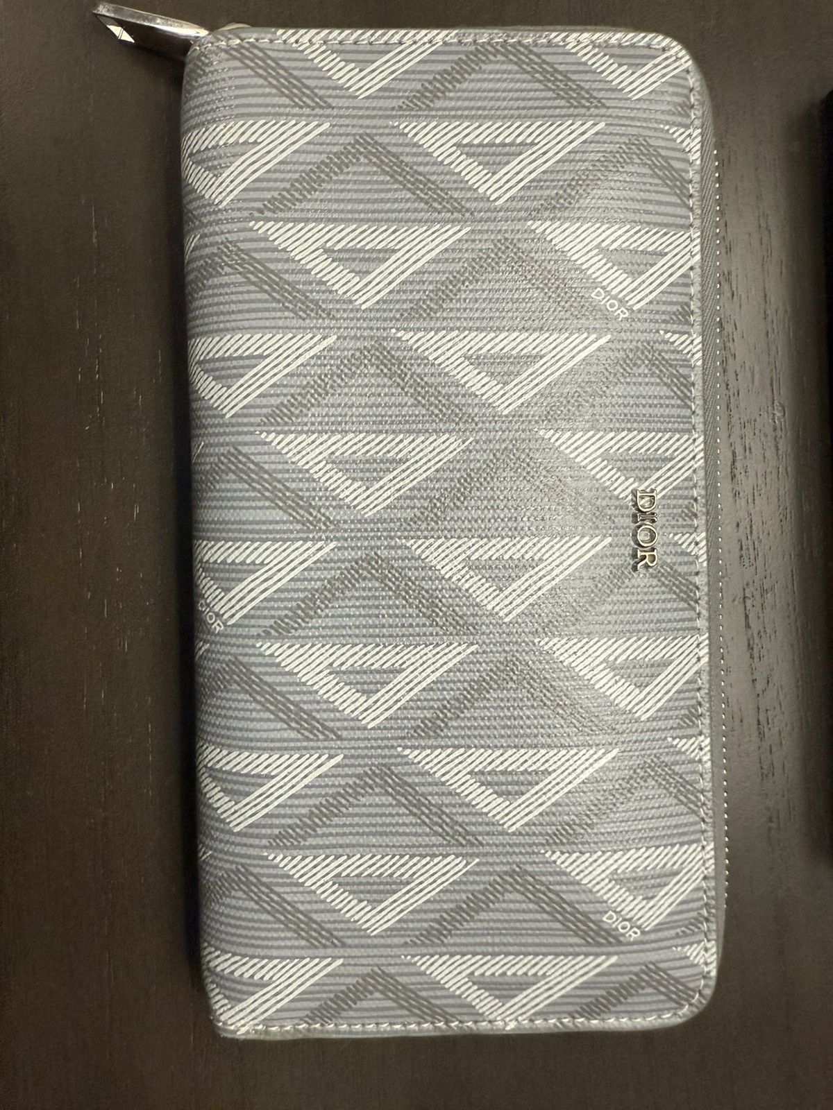 Dior CHRISTIAN DIOR GRAY CD DIAMOND CANVAS ZIPPED LONG WALLET Size ONE SIZE - 2 Thumbnail