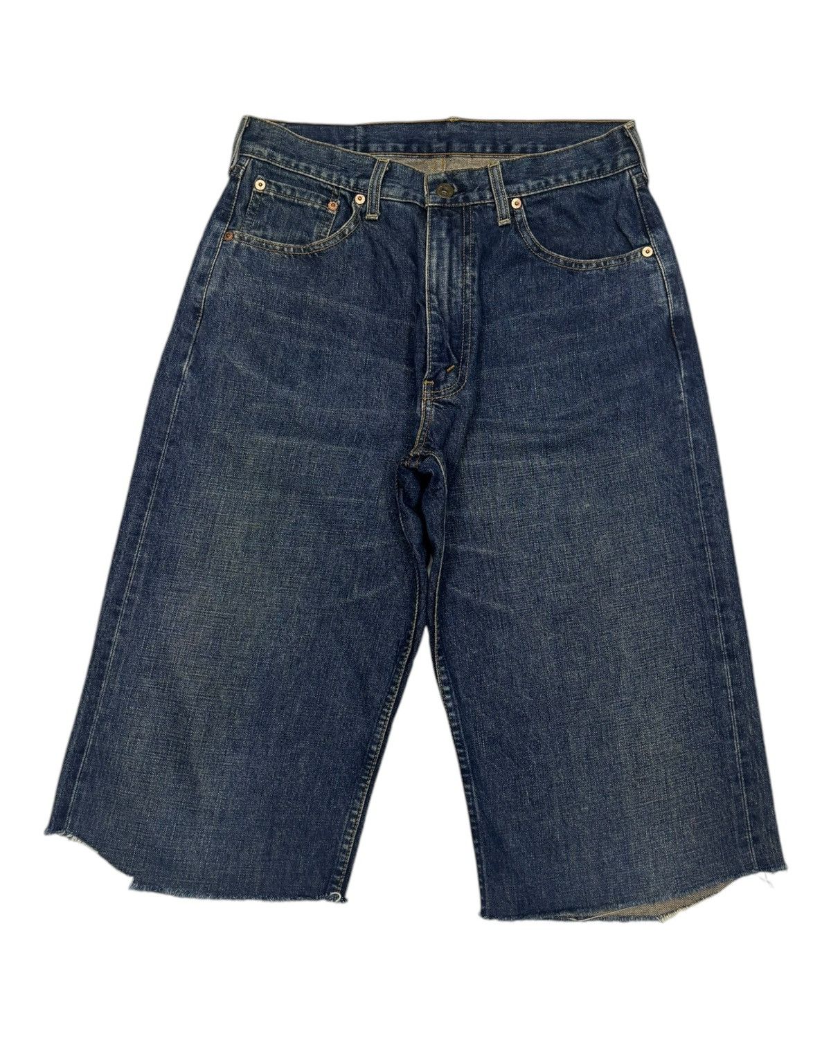 Levi's Vintage Levis 504 Selvedge Denim Short Distress Cut Size US 29 - 1 Thumbnail