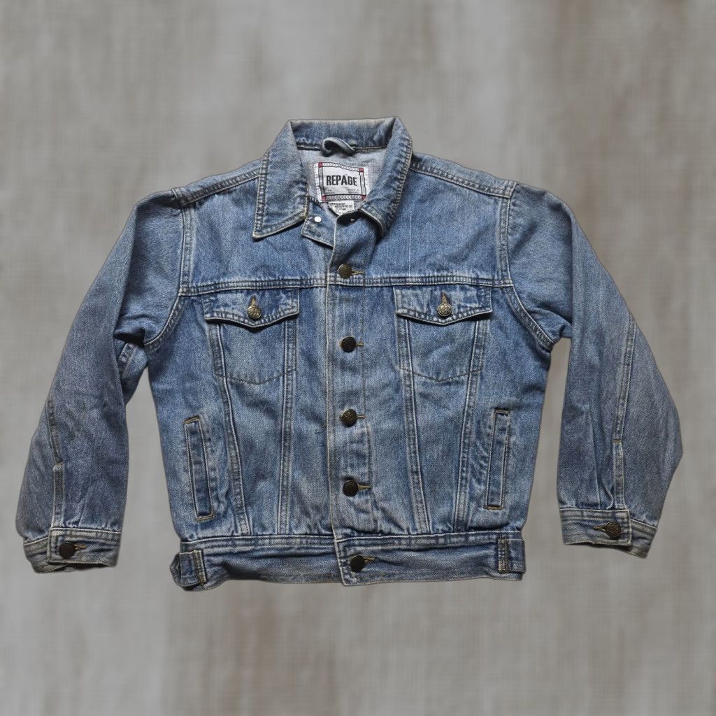 Denime VINTAGE Repage Denim Jean Jacket Crop Long Sleeve Adult Women's Size L Large Size L / US 10 / IT 46 - 1 Thumbnail