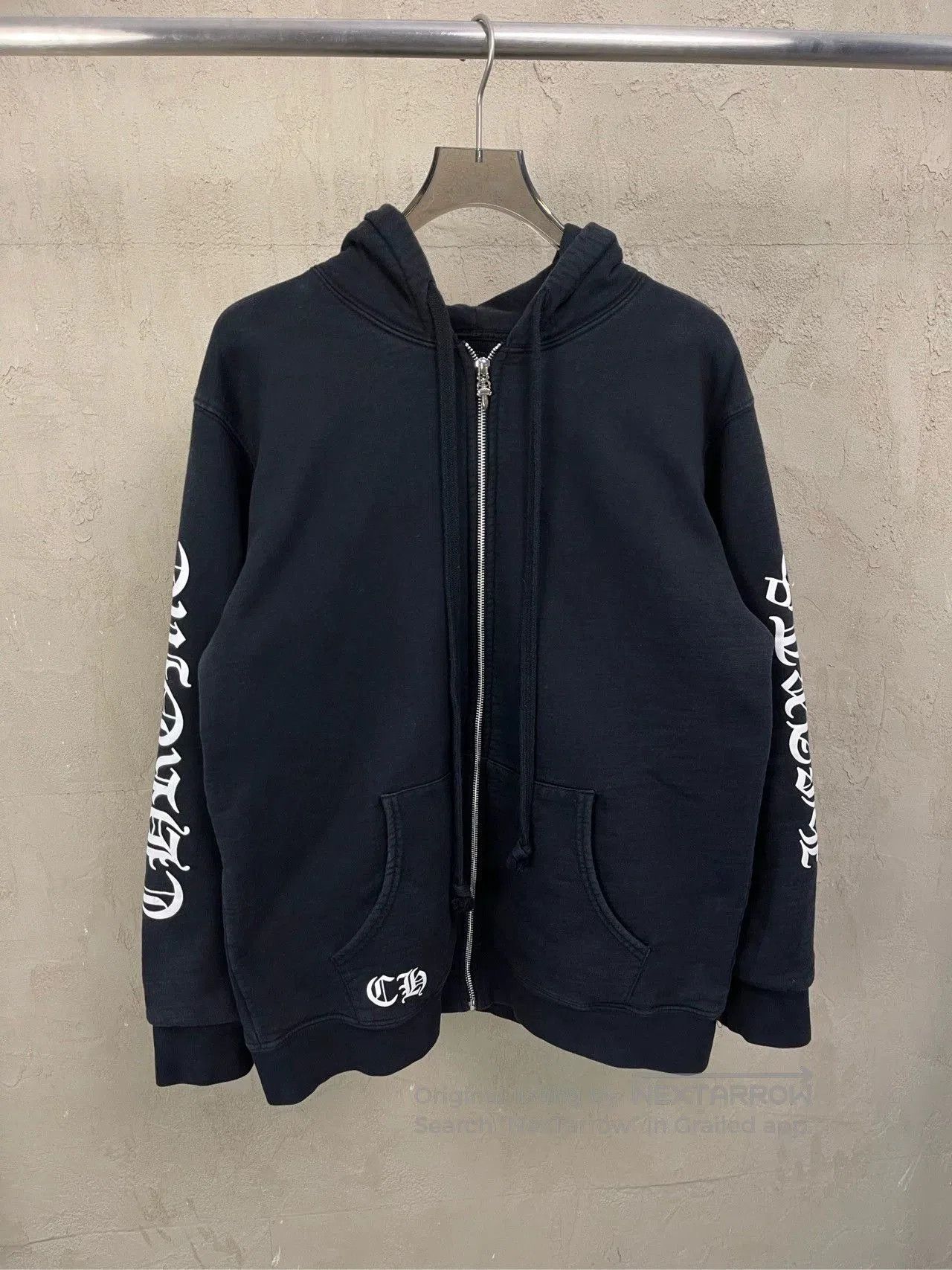 Chrome Hearts Black Zip Hoodie Sweatshirt.