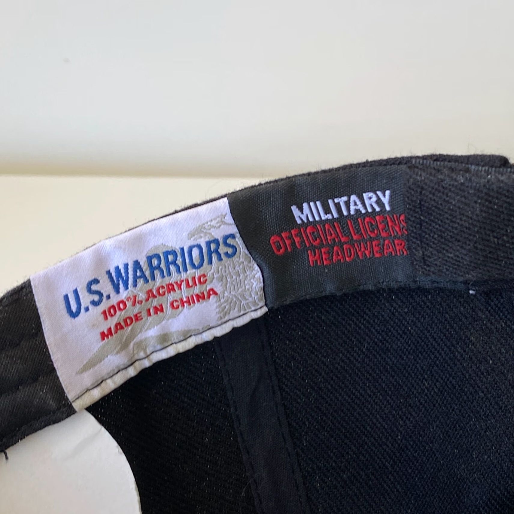 Logo 7 VINTAGE US Warriors Vietnam Veteran Vet Black Big Embroidered Logo Strapback Hat Size ONE SIZE - 7 Thumbnail