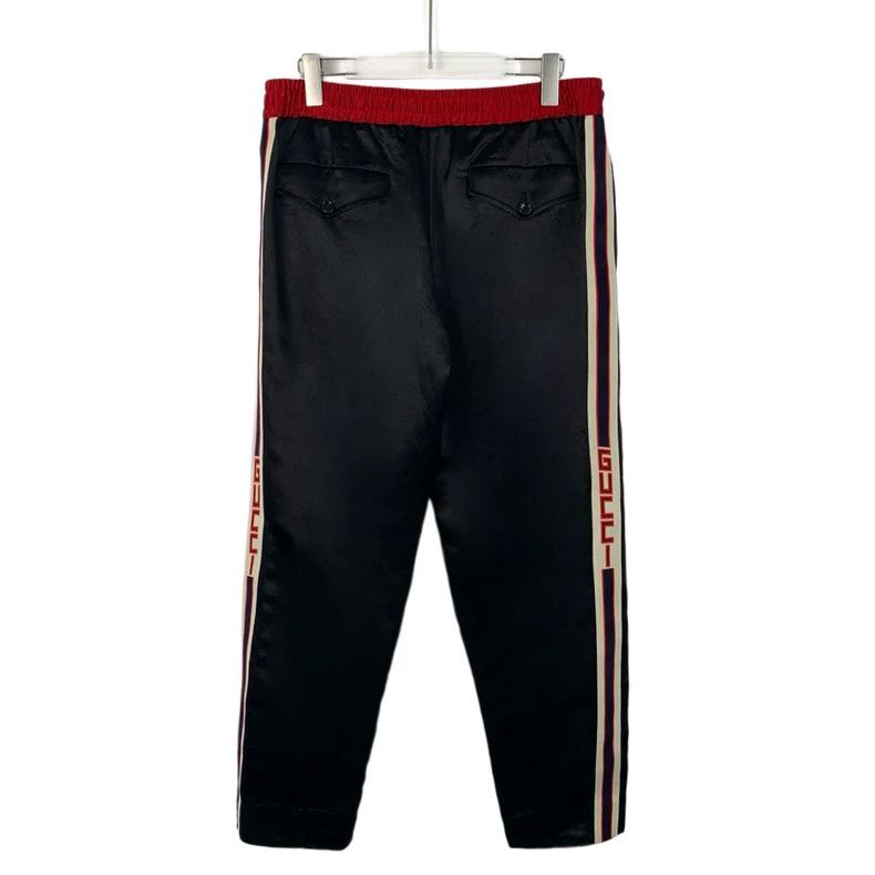 Gucci Gucci Black side stripe drawstring lase-up casual trousers Size US 30 / EU 46 - 2 Thumbnail