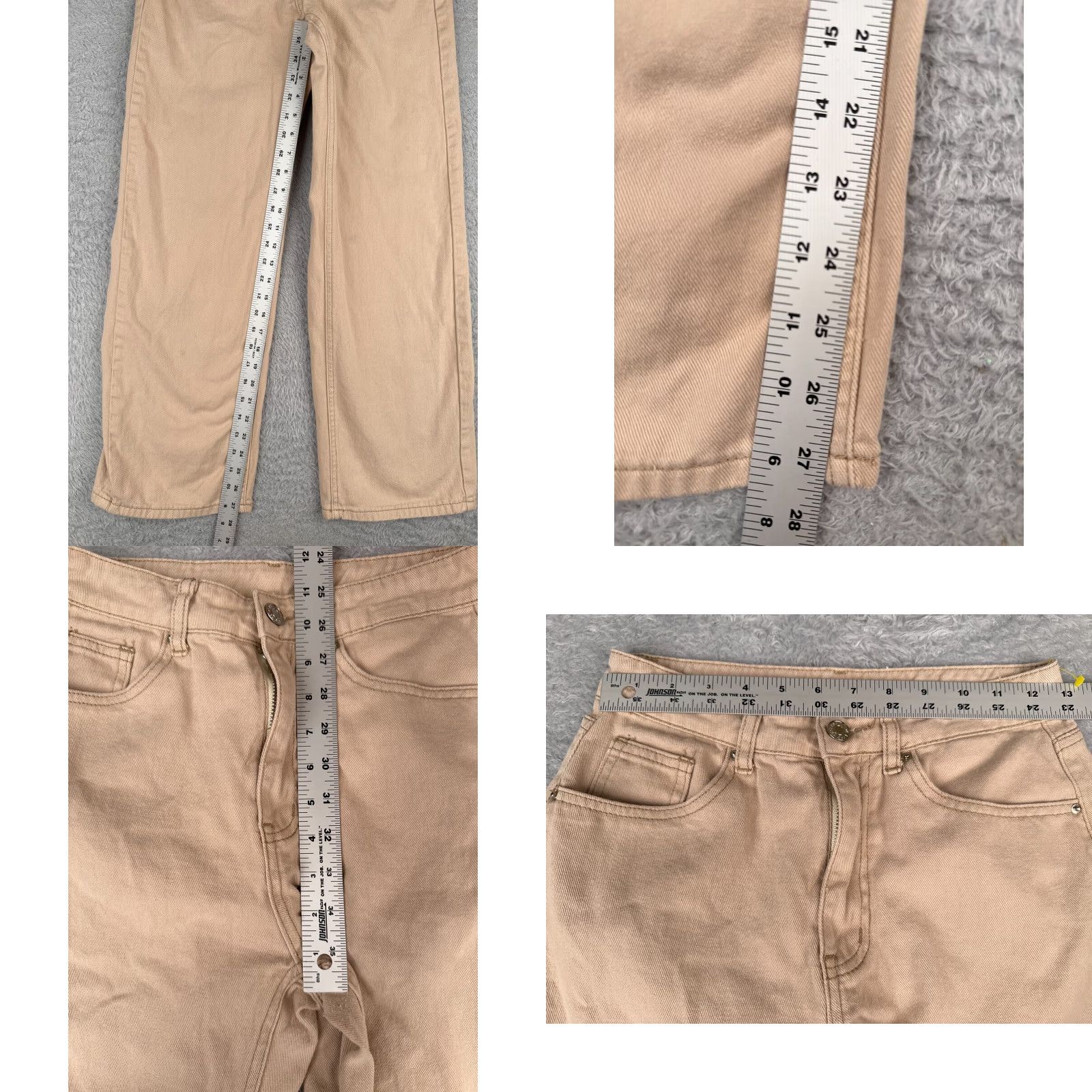 Shein Shein Jeans Womens 2 Beige Denim Wide Leg High Rise 100% Cotton 26x28 Size 26" / US 2 / IT 38 - 8 Thumbnail