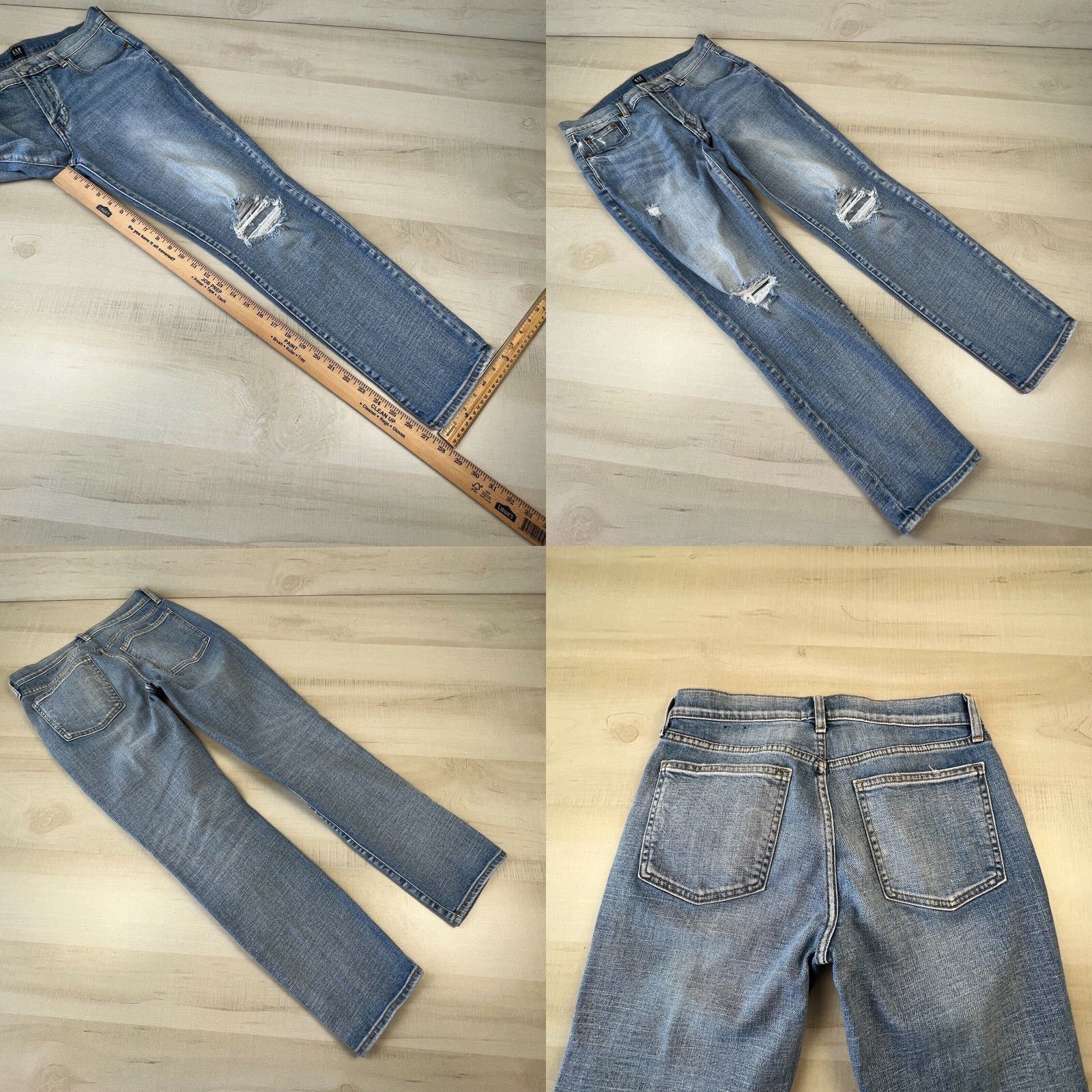 Gap Gap Best Girlfriend Women's Distressed Mid Rise Jeans 27 Medium Wash Blue Size 27" / US 4 / IT 40 - 8 Thumbnail