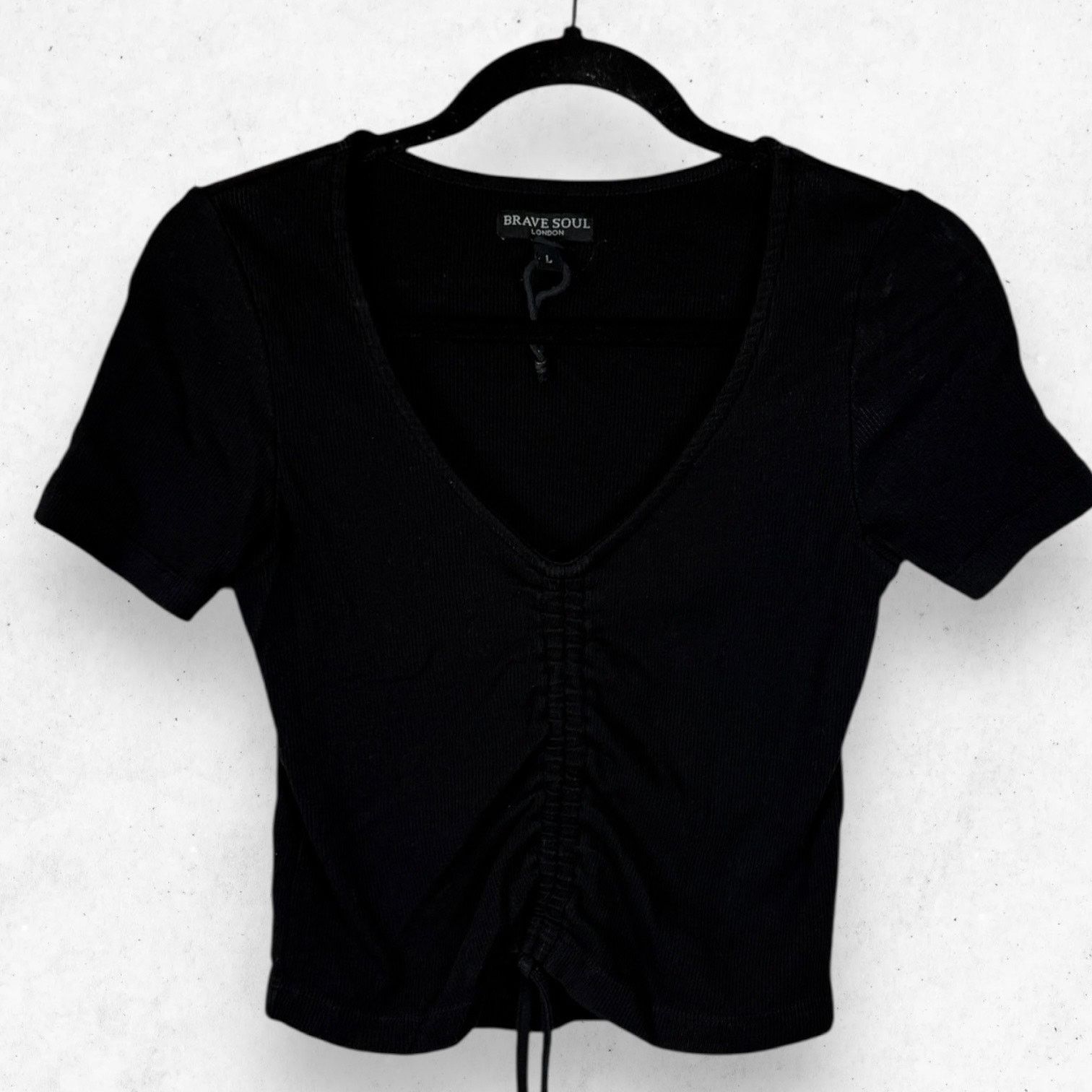 Brave Soul Brave Soul London Drawstring Front Crop Top Women's Size L Size L / US 10 / IT 46 - 2 Thumbnail