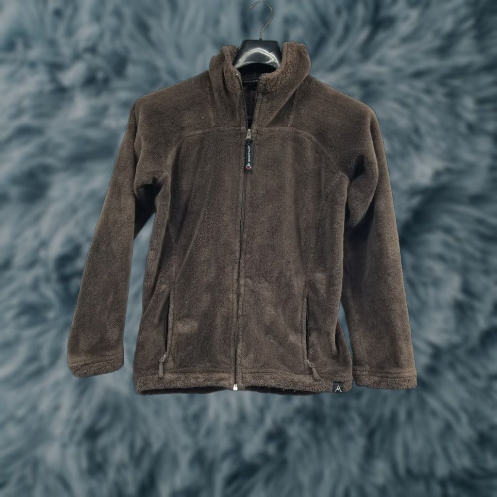 Avalanche Avalanche Womens Midweight Soft Shell Fleece Brown See Stain Zip Small Jacket Size S / US 4 / IT 40 - 1 Thumbnail